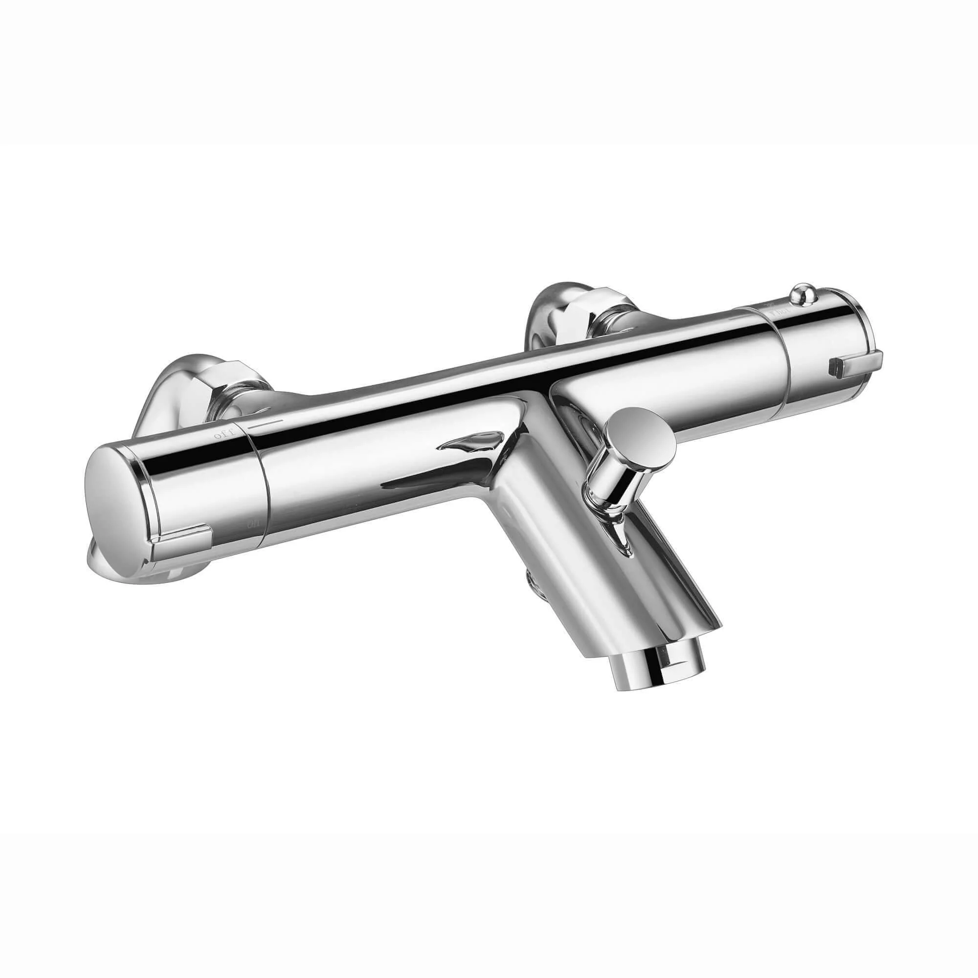 Dune modern thermostatic bath shower mixer tap deck mount with handset - chrome - Image 6