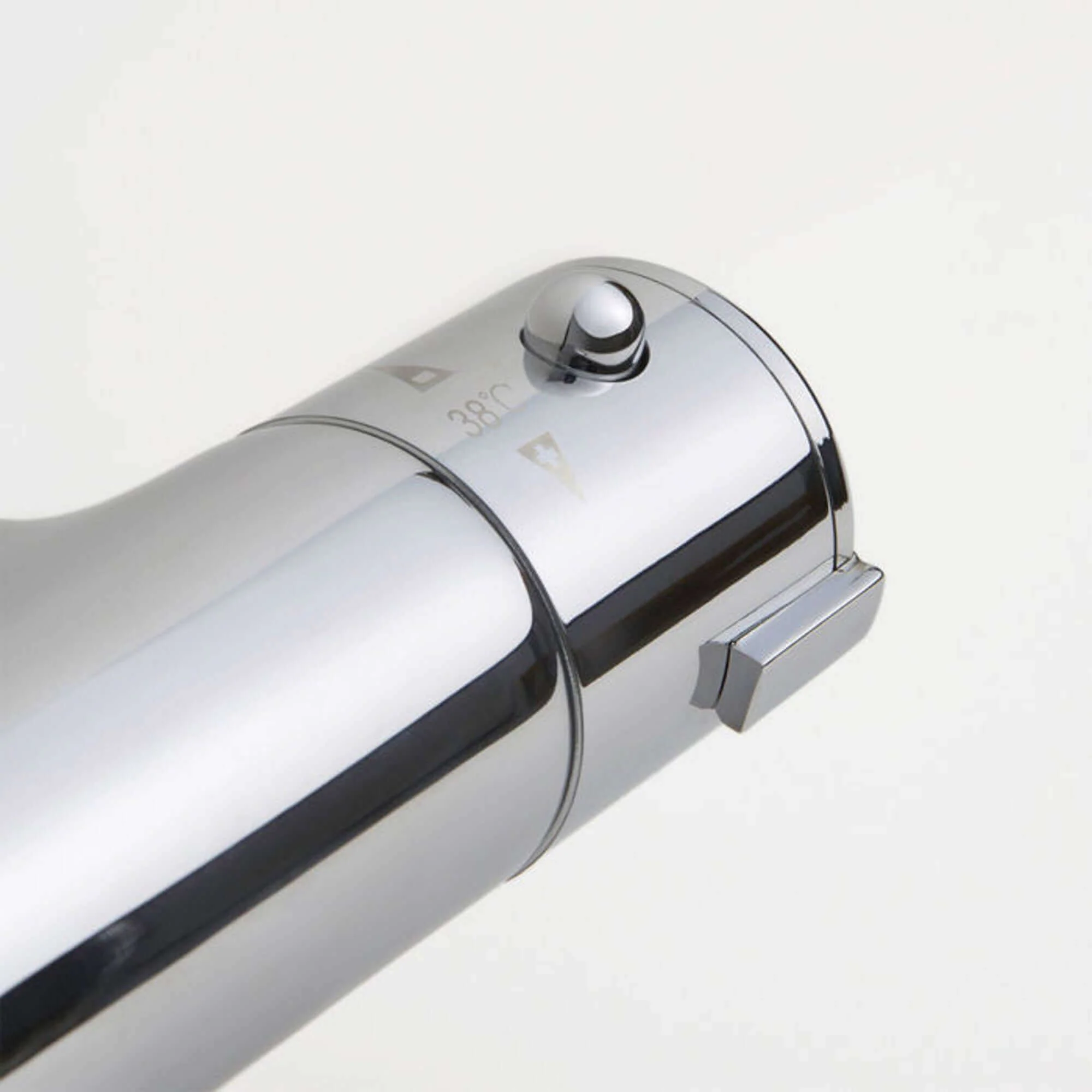 Dune modern thermostatic bath shower mixer tap deck mount with slider rail kit - chrome - Image 4