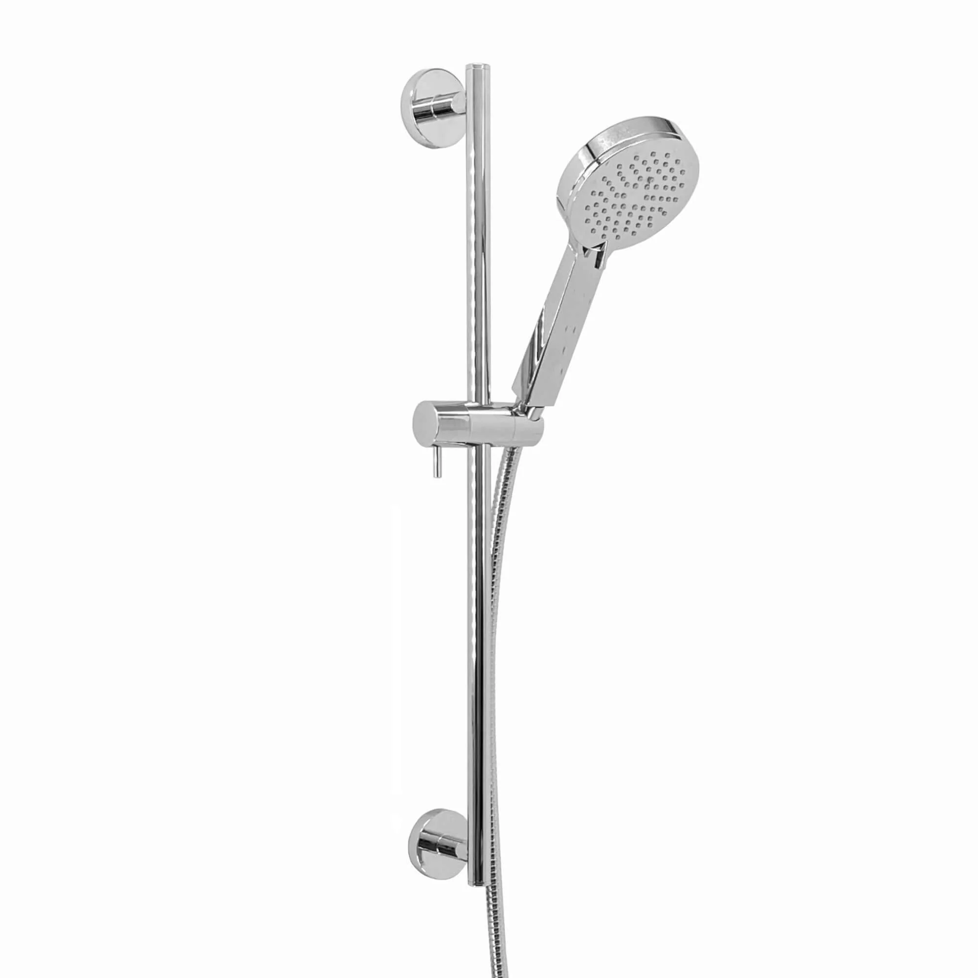 Dune modern thermostatic bath shower mixer tap deck mount with slider rail kit - chrome - Image 5