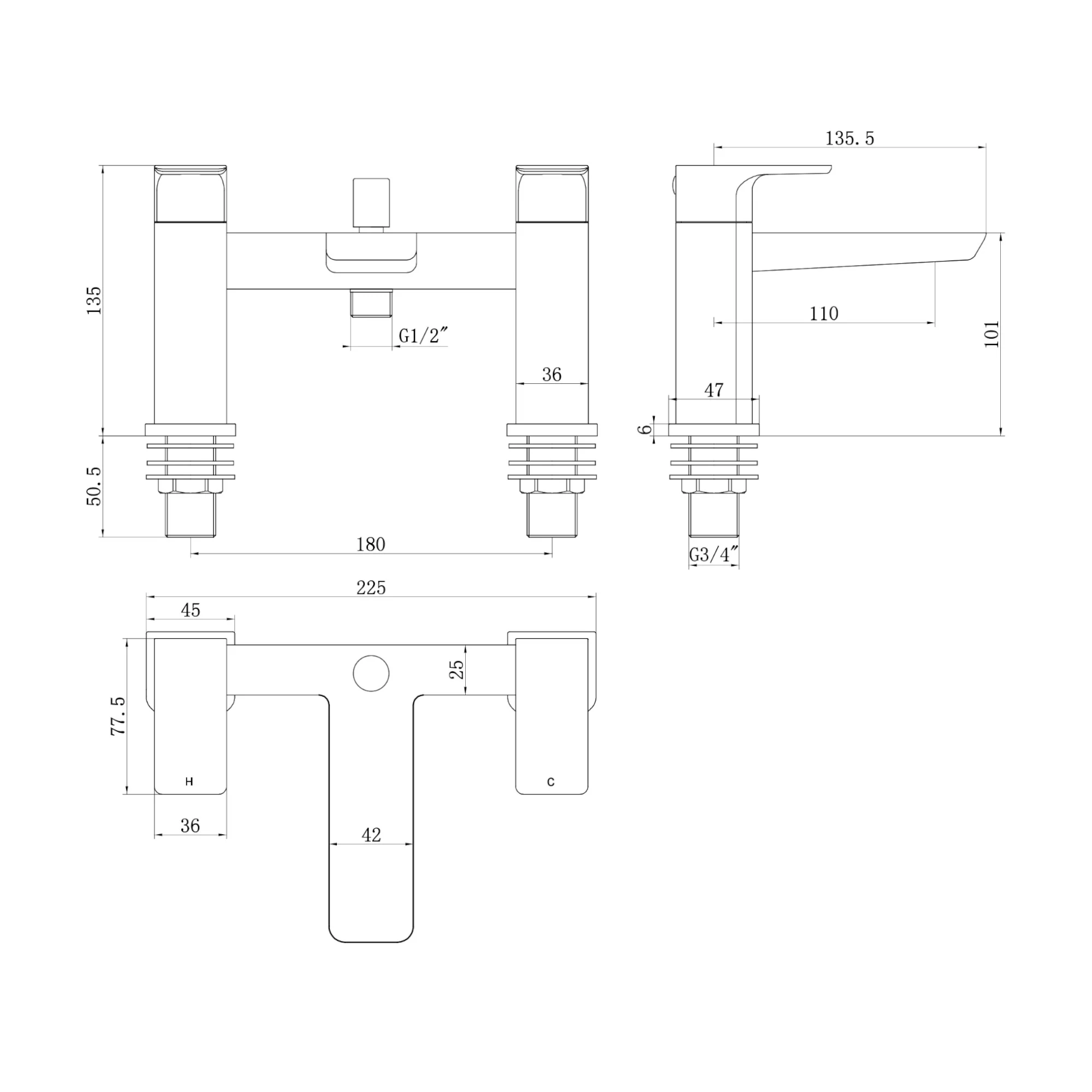 Mykonos bundle incl. bath shower mixer tap with dual riser rail, basin mixer, bath and basin wastes - brushed brass - Image 6