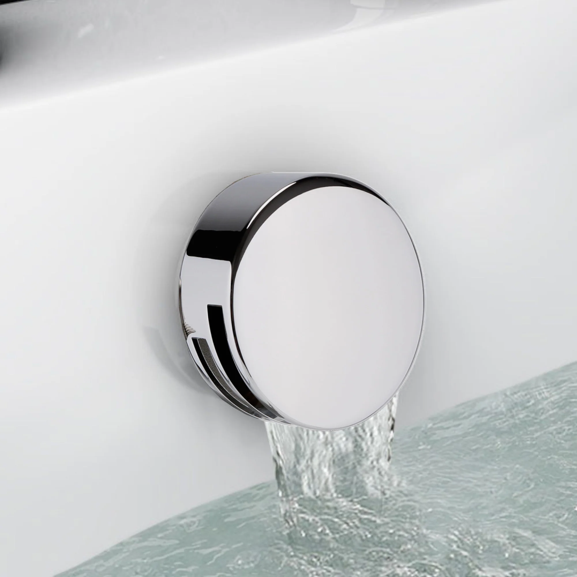Naples Contemporary Round Concealed Thermostatic Shower Set Incl. Triple Diverter Valve, Wall Fixed 8" Shower Head, Handshower Kit, Bath Filler Waste with Overflow - Chrome (3 Outlet) - Image 5