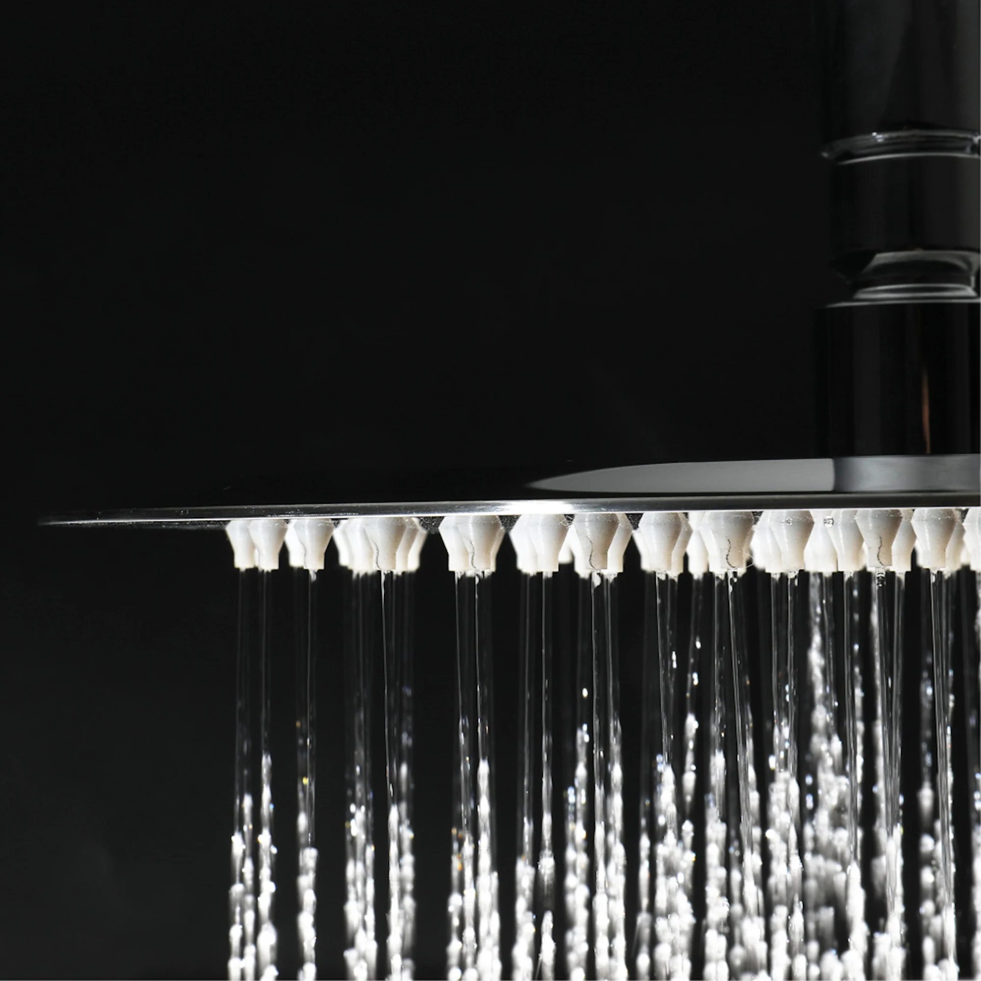 Naples Contemporary Round Concealed Thermostatic Shower Set Incl. Triple Valve, Wall Fixed 8" Shower Head, 4 Spa Body Jets - Chrome (2 Outlet) - Image 3