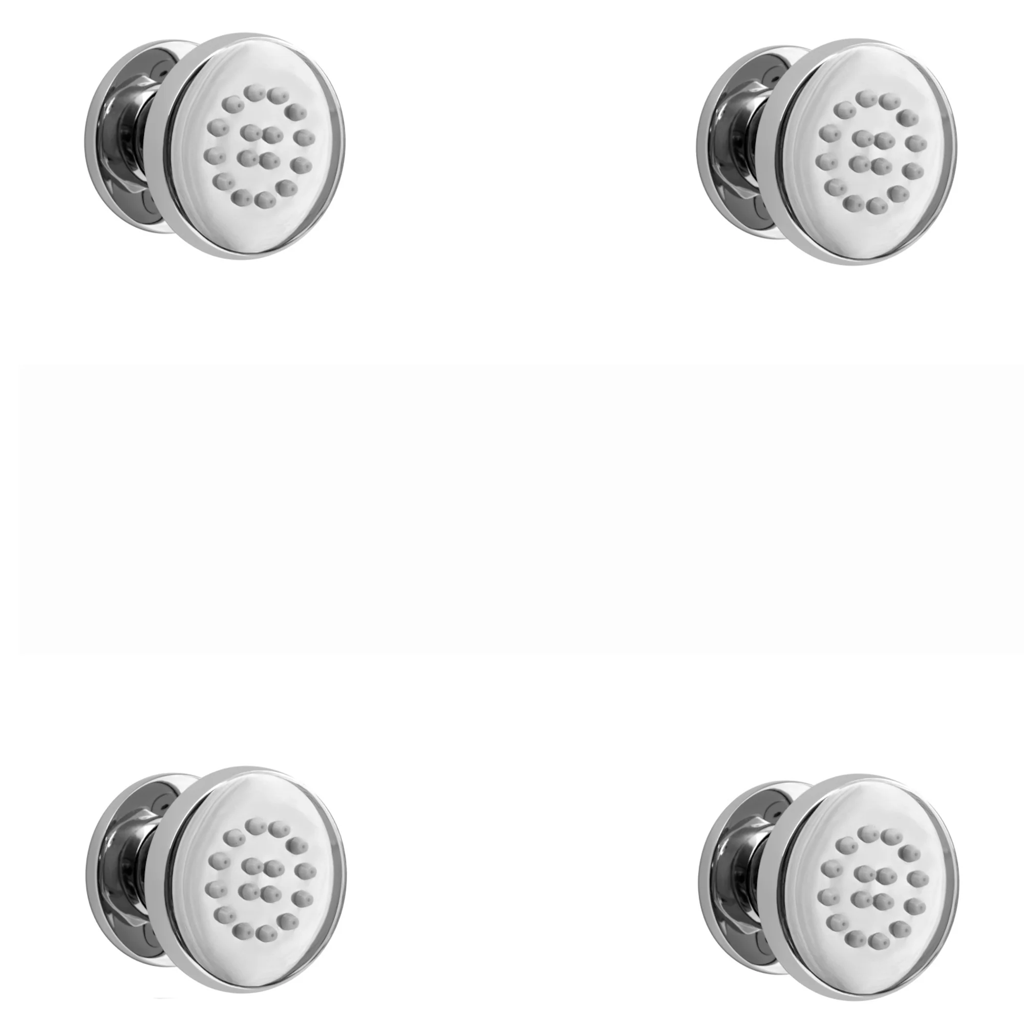 Naples Contemporary Round Concealed Thermostatic Shower Set Incl. Triple Valve, Wall Fixed 8" Shower Head, 4 Spa Body Jets - Chrome (2 Outlet) - Image 4