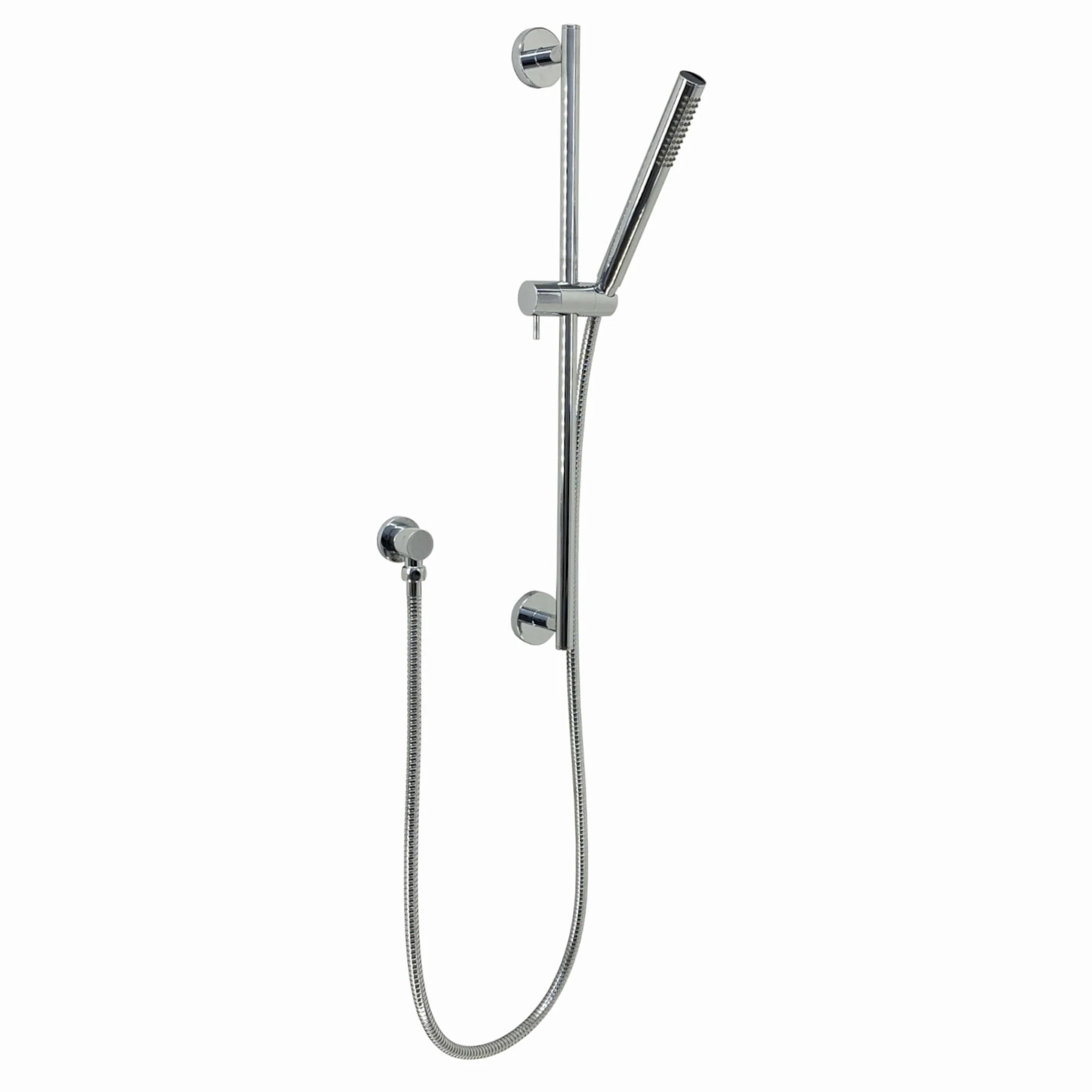 Naples Contemporary Round Concealed Thermostatic Shower Set Incl. Twin Valve, Ceiling Fixed 8" Shower Head, Slider Rail Kit - Chrome (2 Outlet) - Image 4