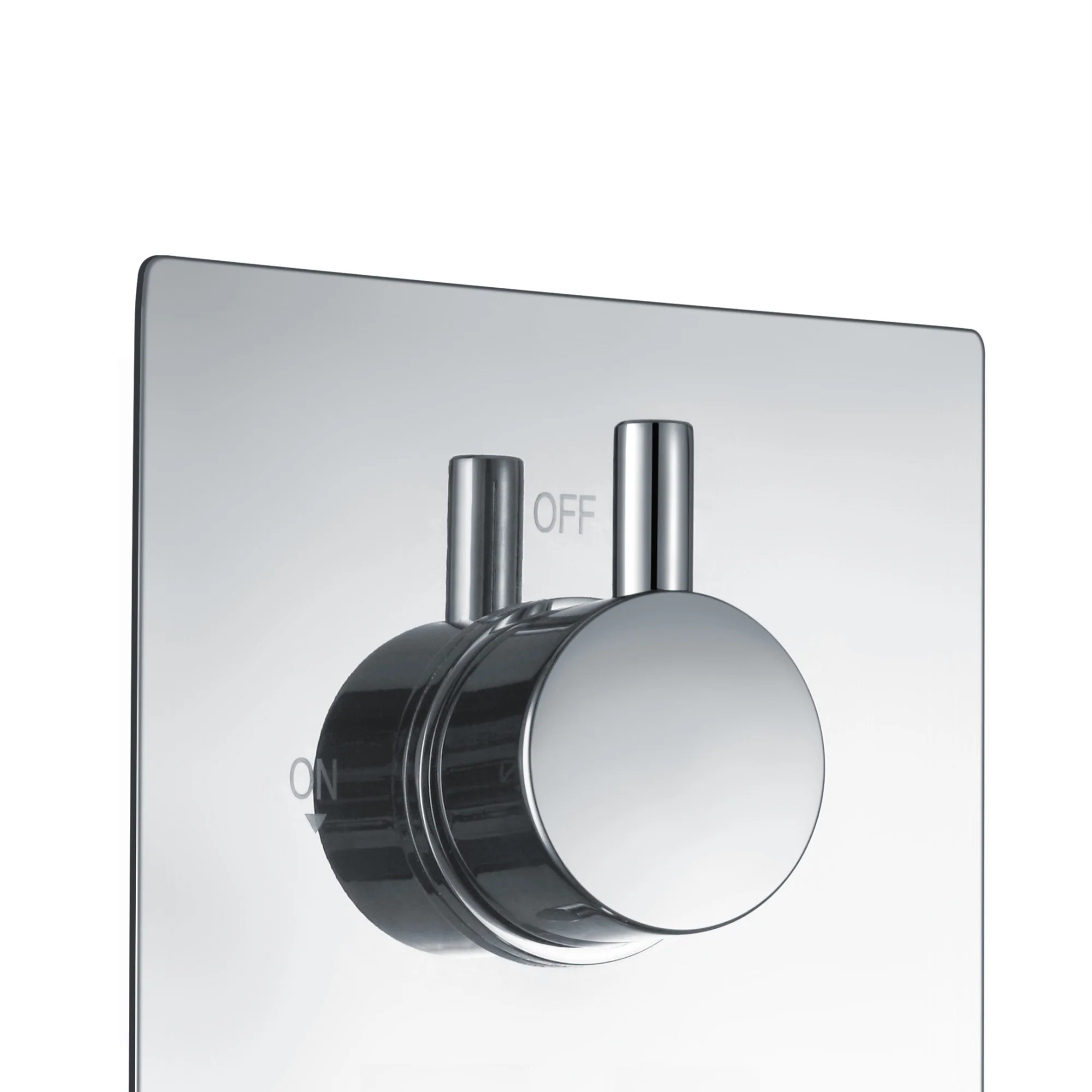 Naples contemporary round concealed thermostatic triple shower valve with 2 outlets - chrome - Image 3