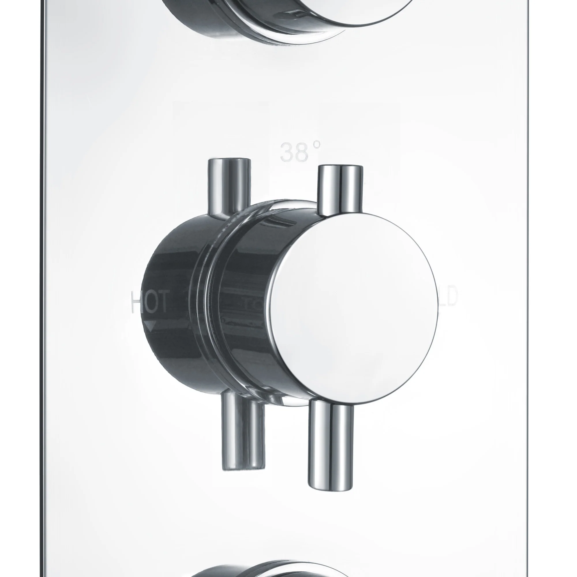Naples contemporary round concealed thermostatic triple shower valve with 3 outlets - chrome - Image 4