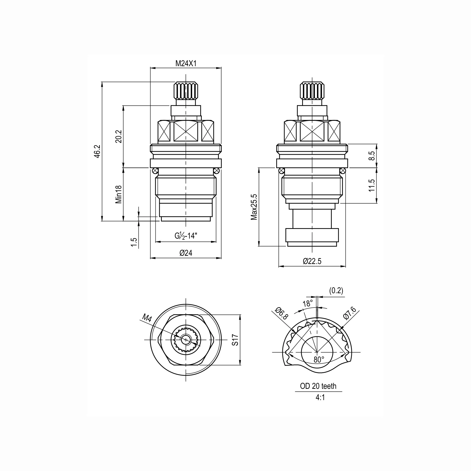Compression brass valve 1/2" - Richmond - Image 2