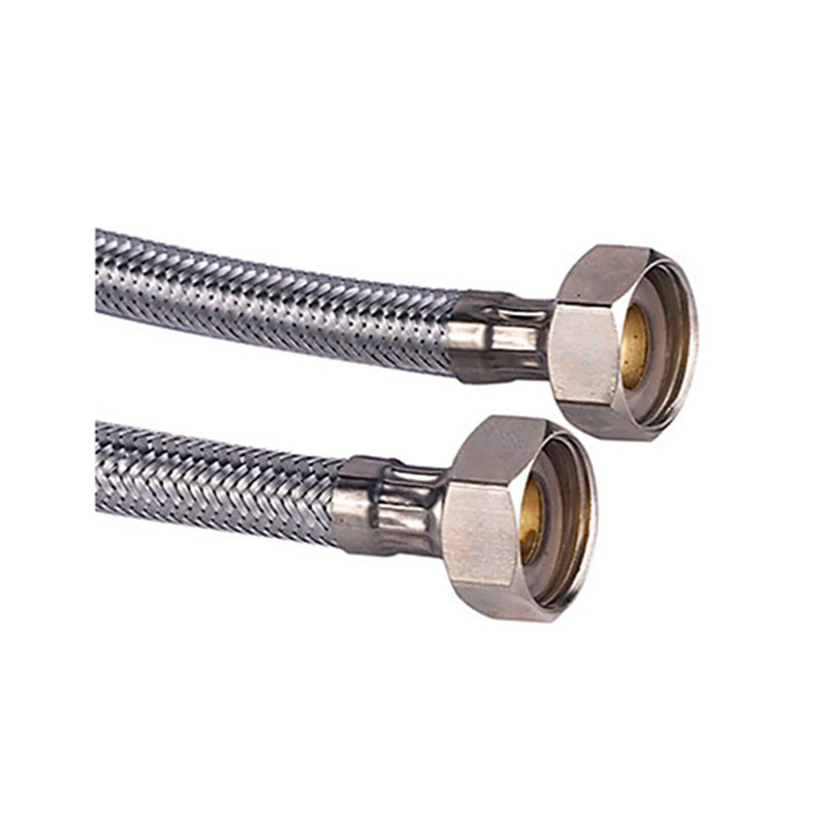 Pair of flexible braided tap connectors for kitchen or basin taps 10mm x 400mm x 1/2" - Image 4