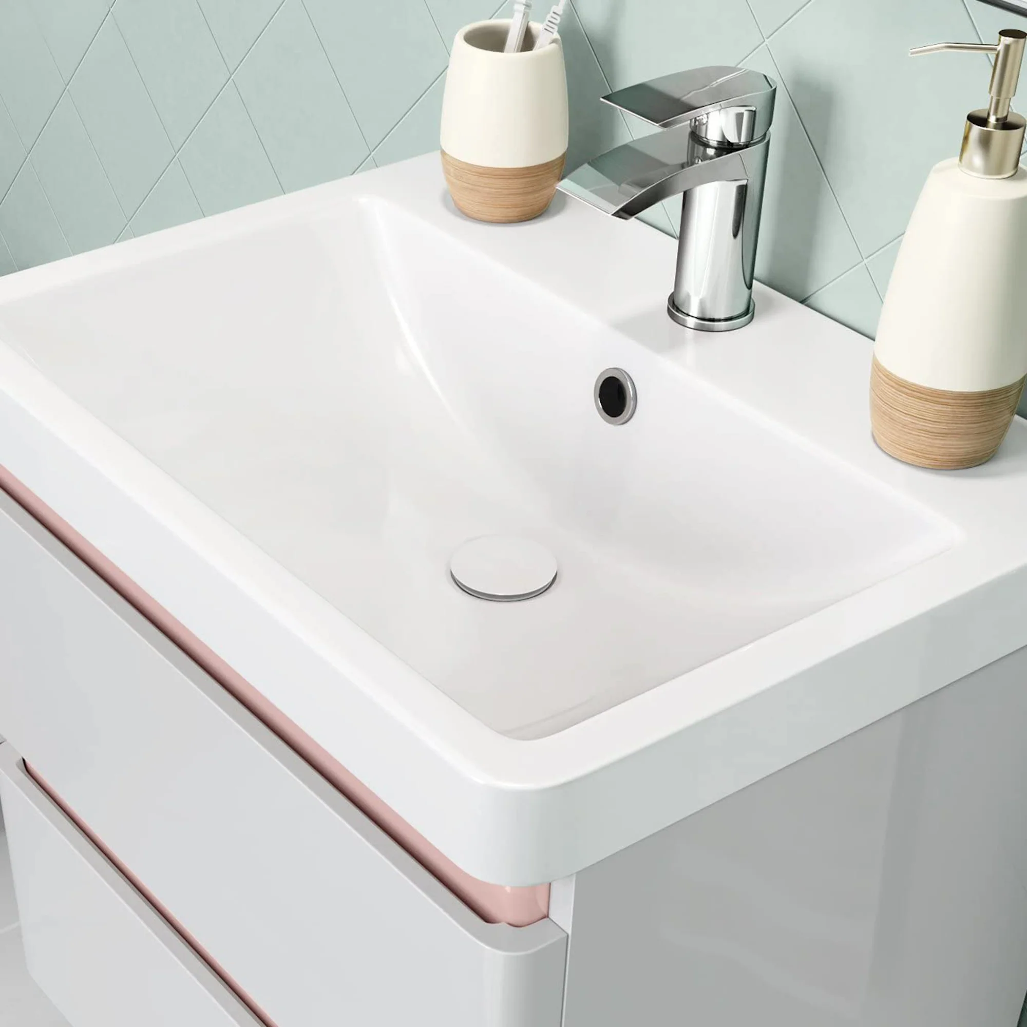 Pop up basin waste round slotted - matt white - Image 2