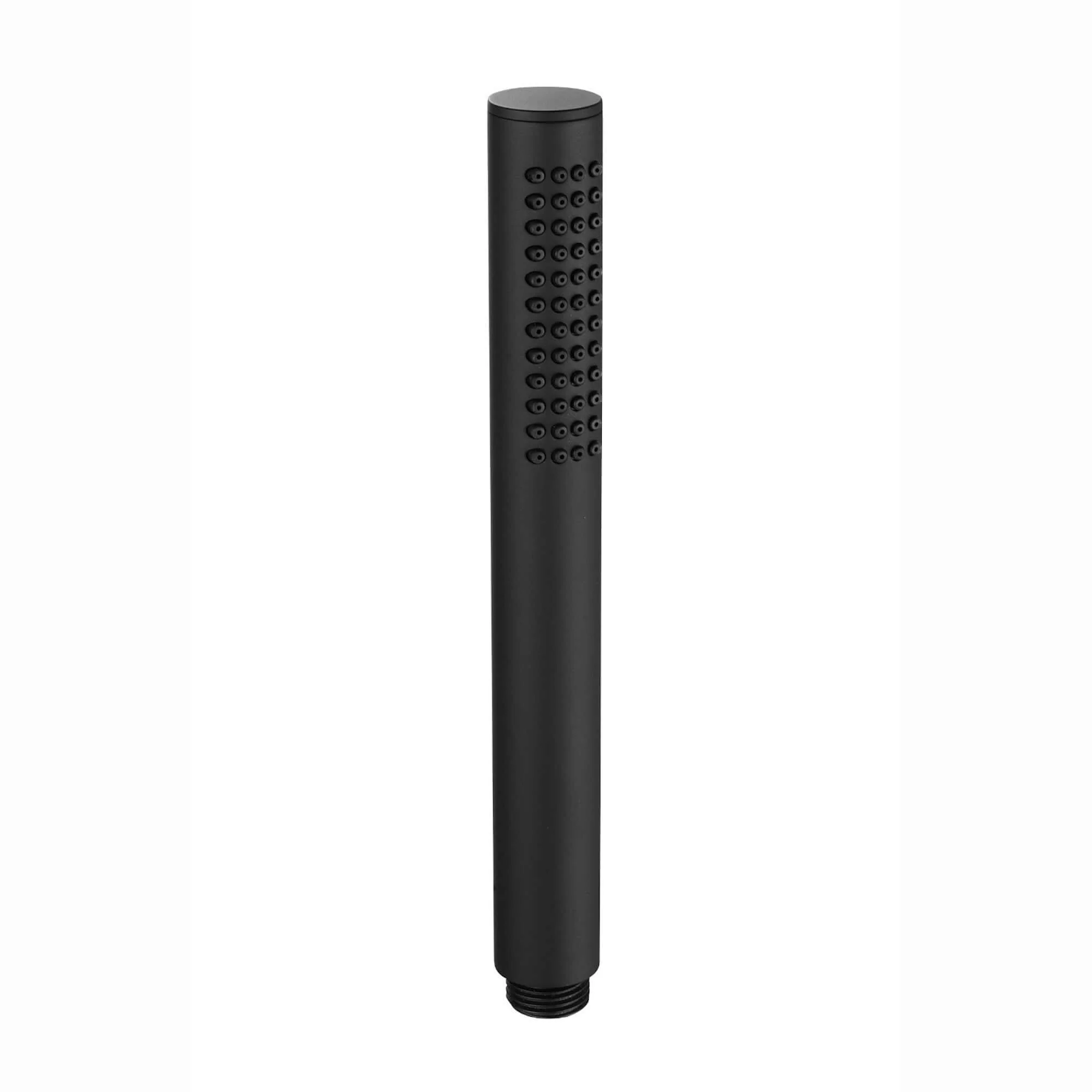 Premium Round Pencil Hand Shower With Silicone Jets Kit Incl. Hose And Luxury Brass Wall Bracket - Matt Black - Image 2