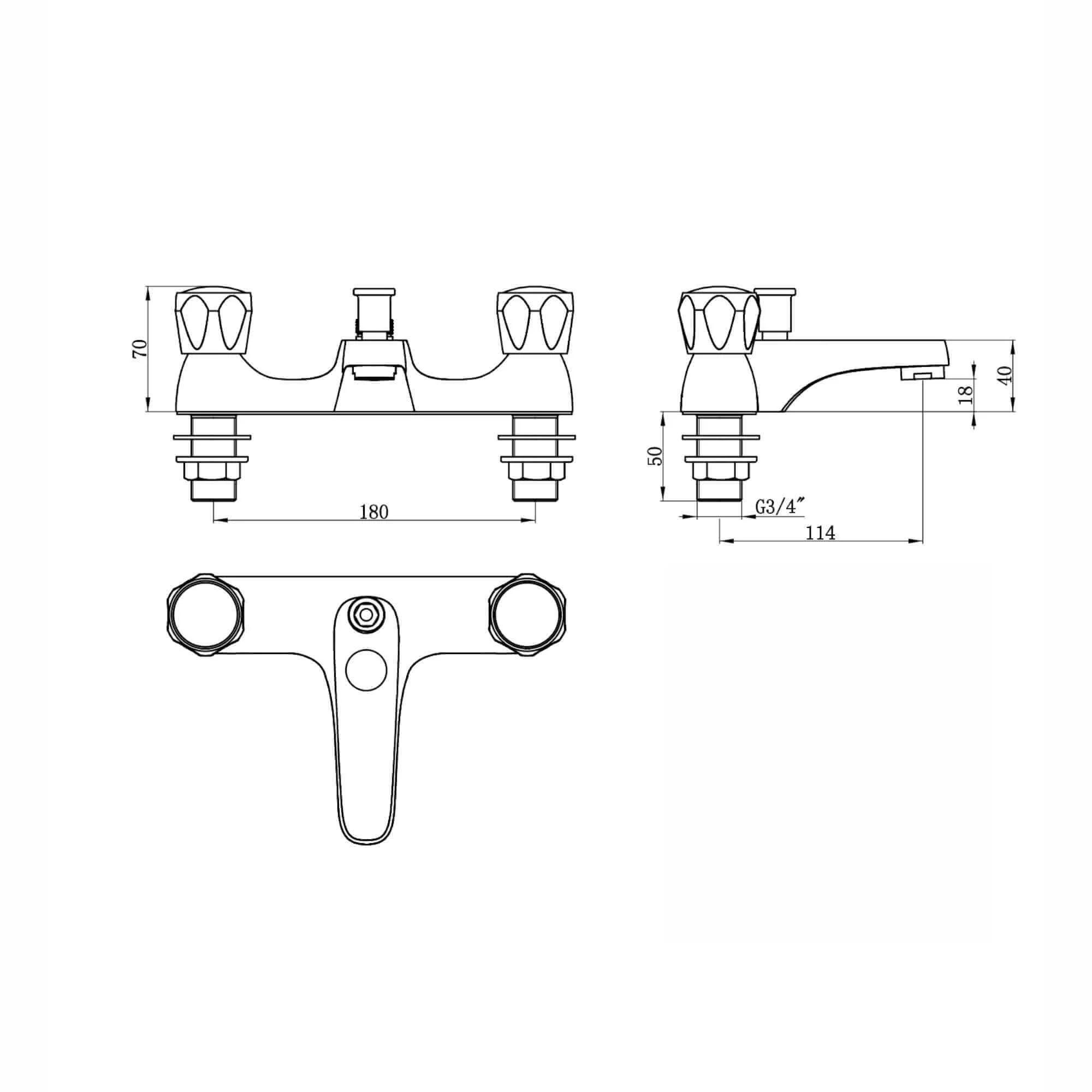 Quest Chrome Bath Shower Mixer Tap With Slider Rail - Image 6