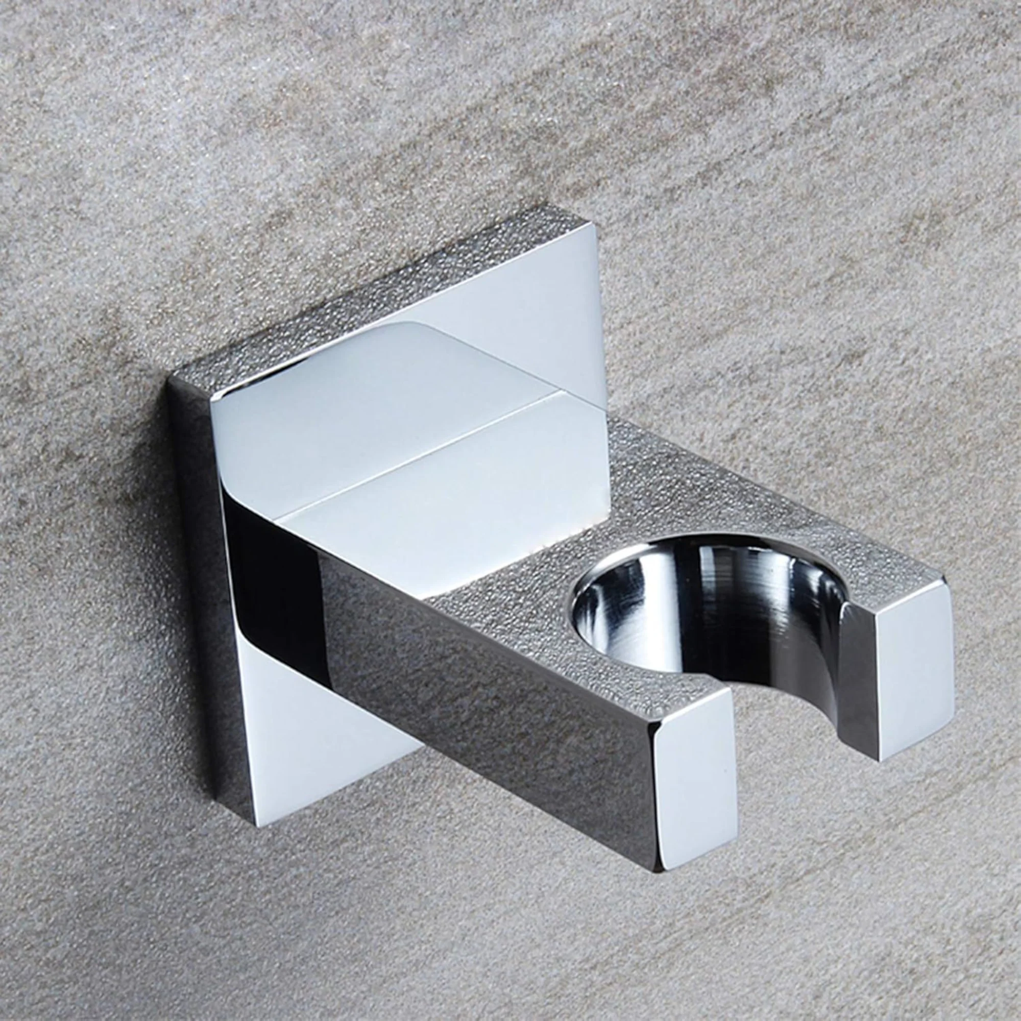 Rectangle wall bracket for shower heads solid brass - chrome - Image 2