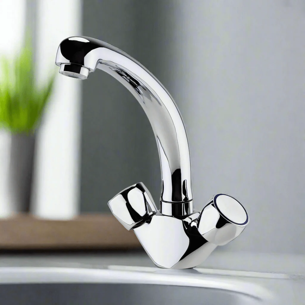 Richmond kitchen sink mixer tap twin round knobs - chrome - Image 2
