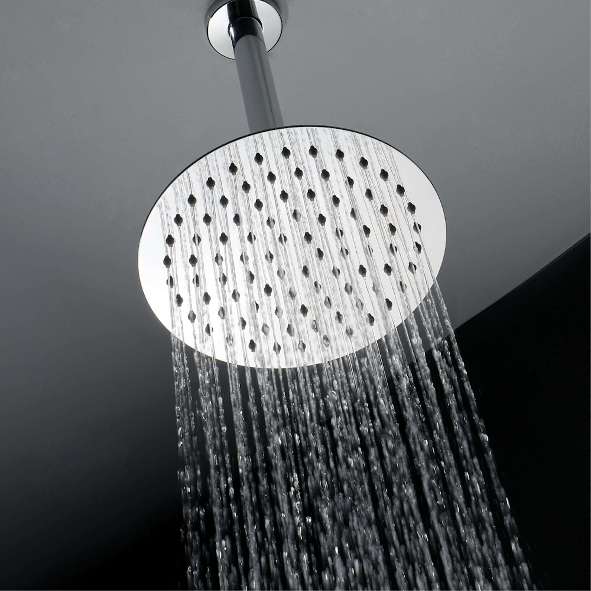 Round ultra slim shower head stainless steel 200mm - chrome - Image 2