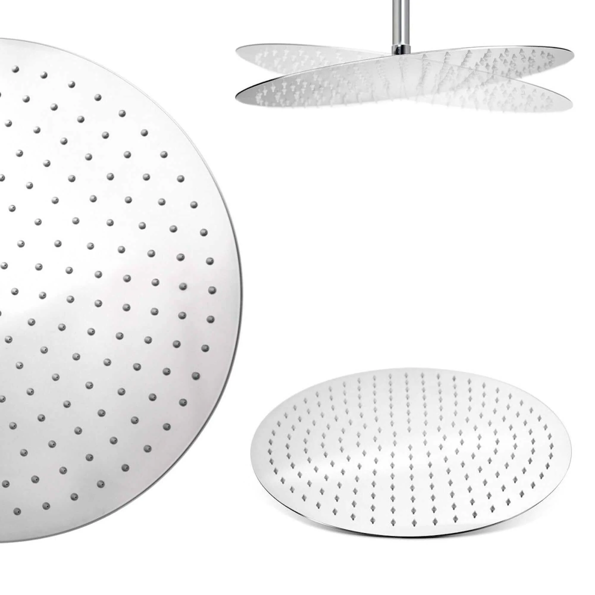 Round ultra slim shower head stainless steel 400mm - chrome - Image 4