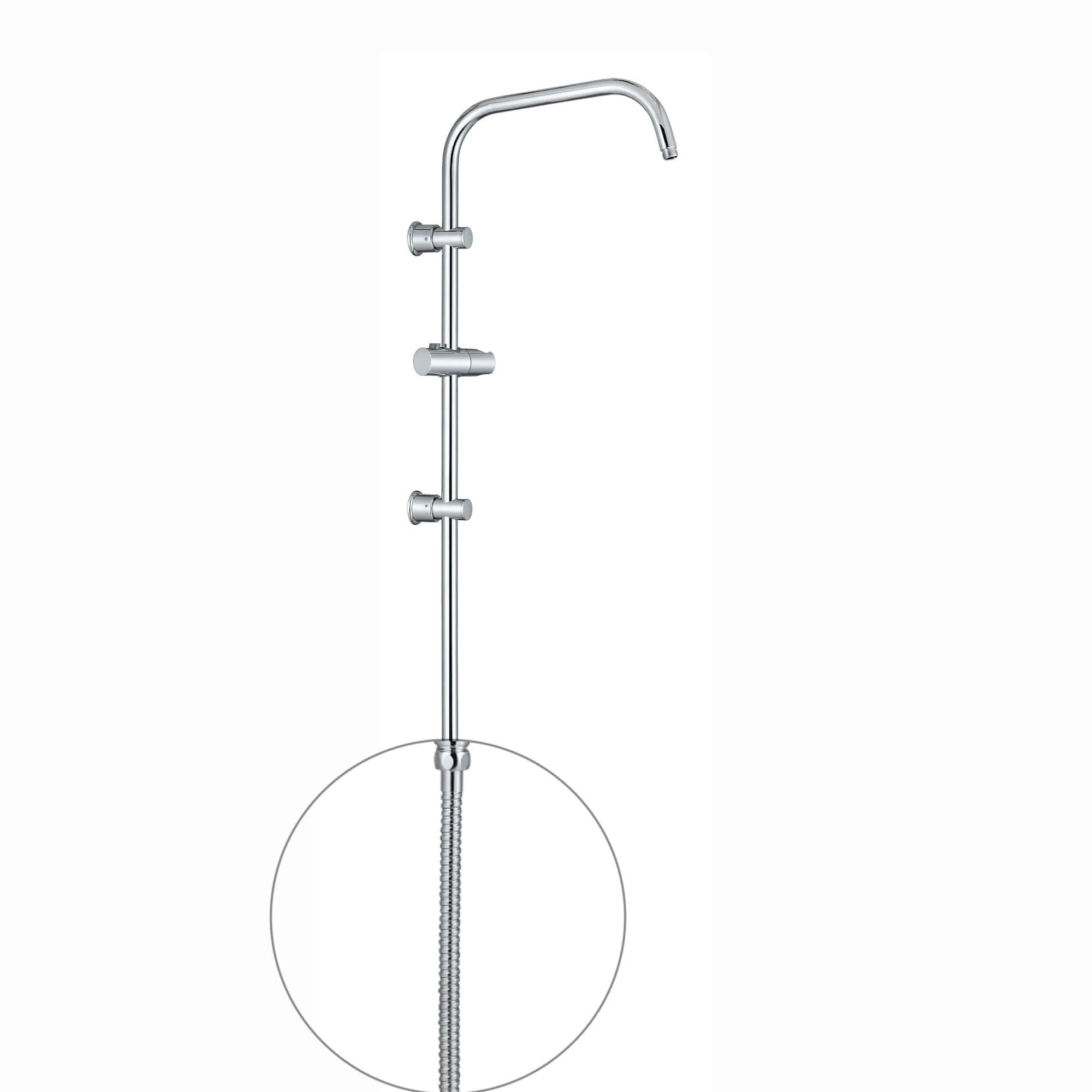 Shower hose nut to nut 800mm stainless steel for G16 - chrome - Image 2