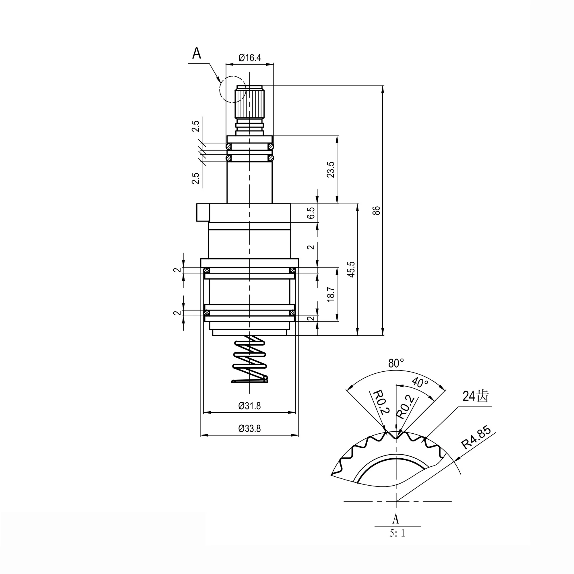 Service Kit - Sequential Thermostatic Cartridge and Wax Thermo-Element Antique Brass SAR00 - Winchester - Image 4
