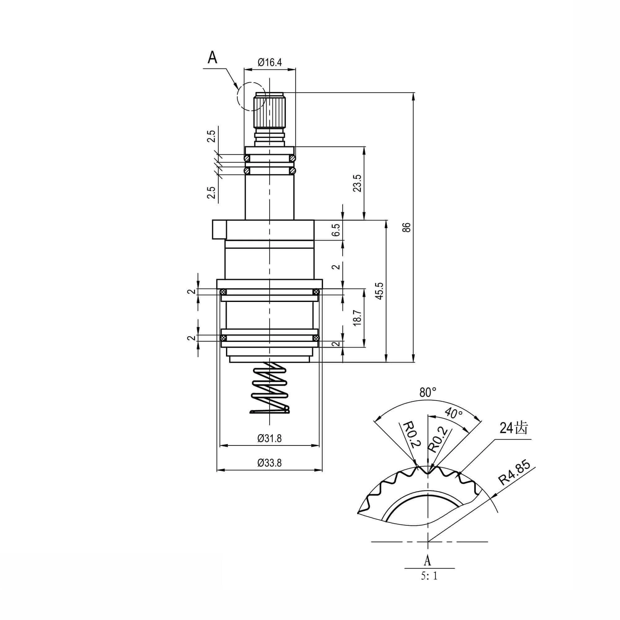 Service Kit - Sequential Thermostatic Cartridge and Wax Thermo-Element Chrome SAR00 - Winchester - Image 4