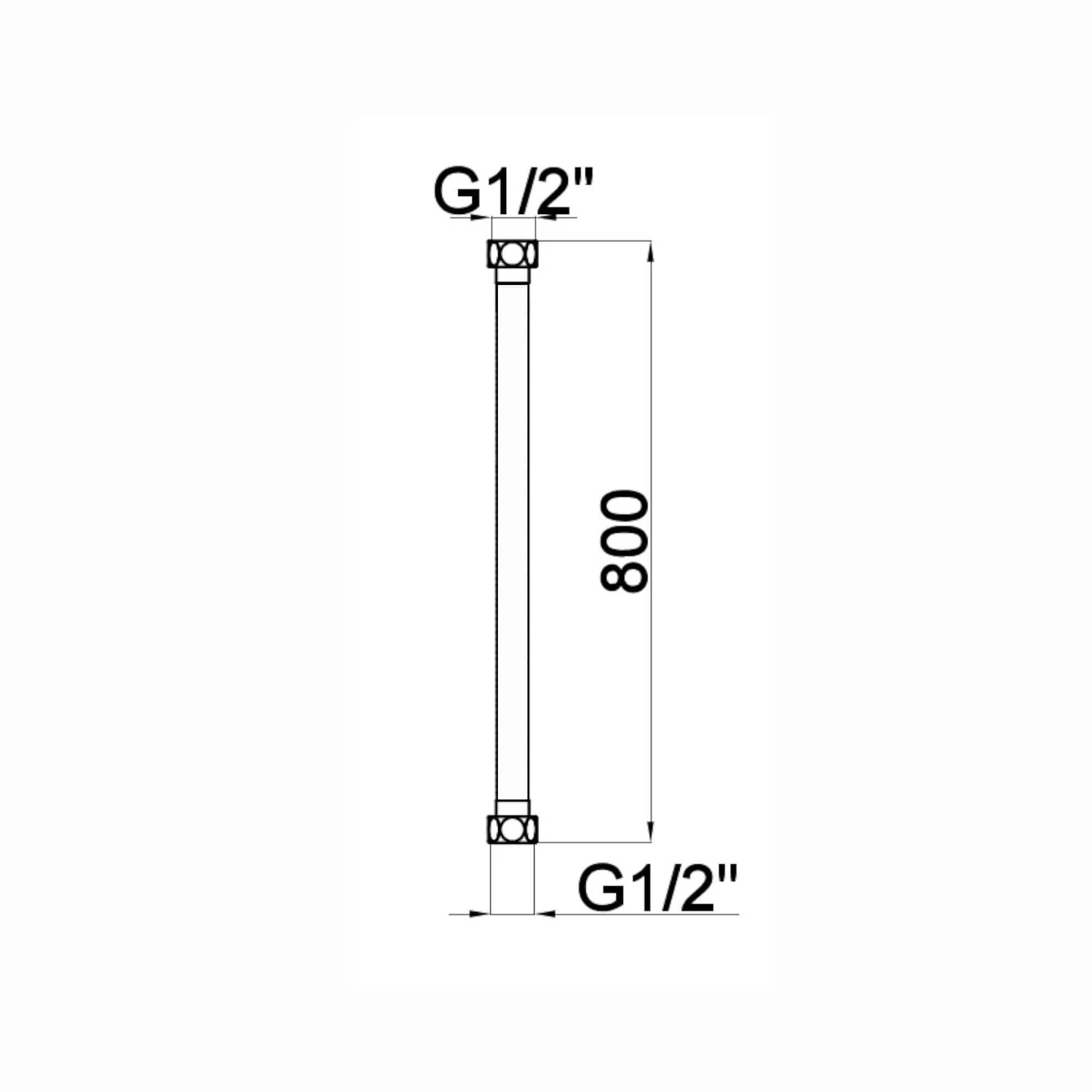 Shower hose nut to nut 800mm PVC for G17 - black - Image 3