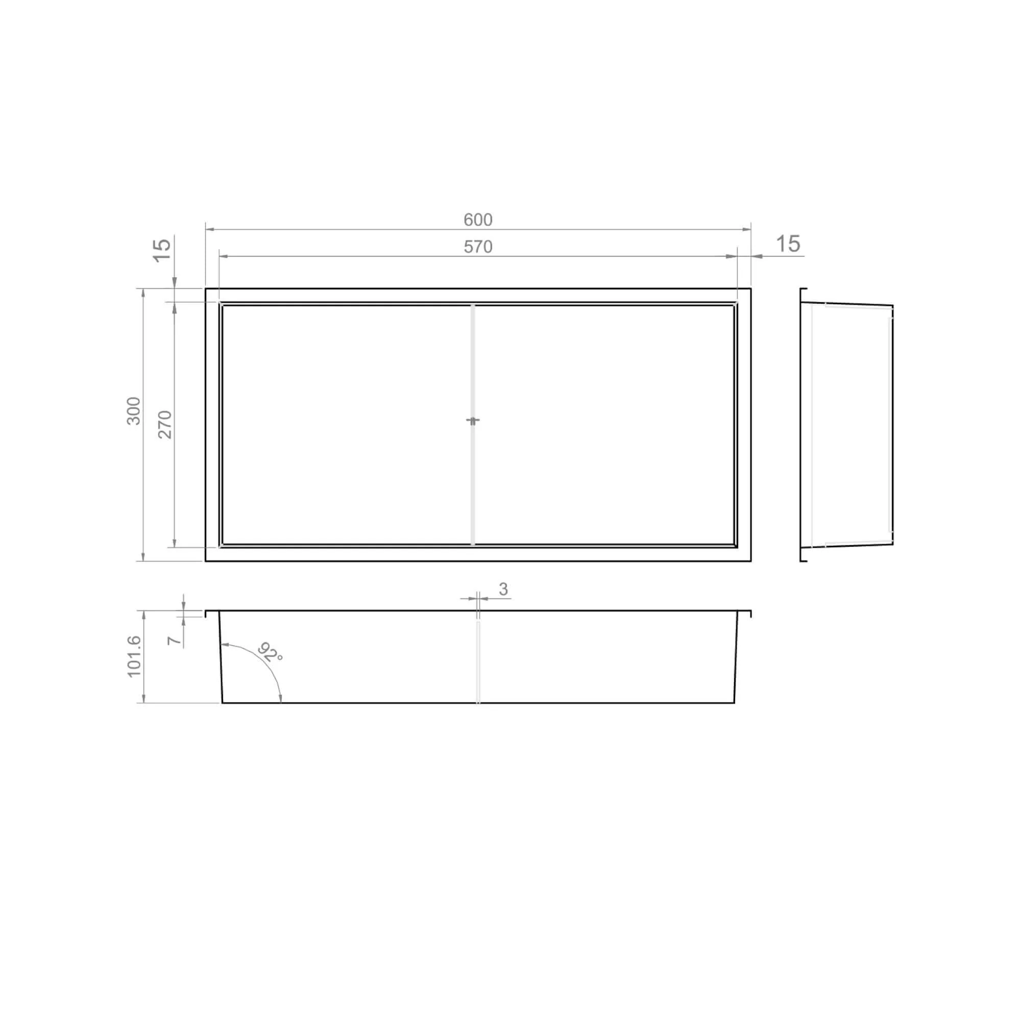 Shower Niche 600 x 300 - Gunmetal Grey - Image 4