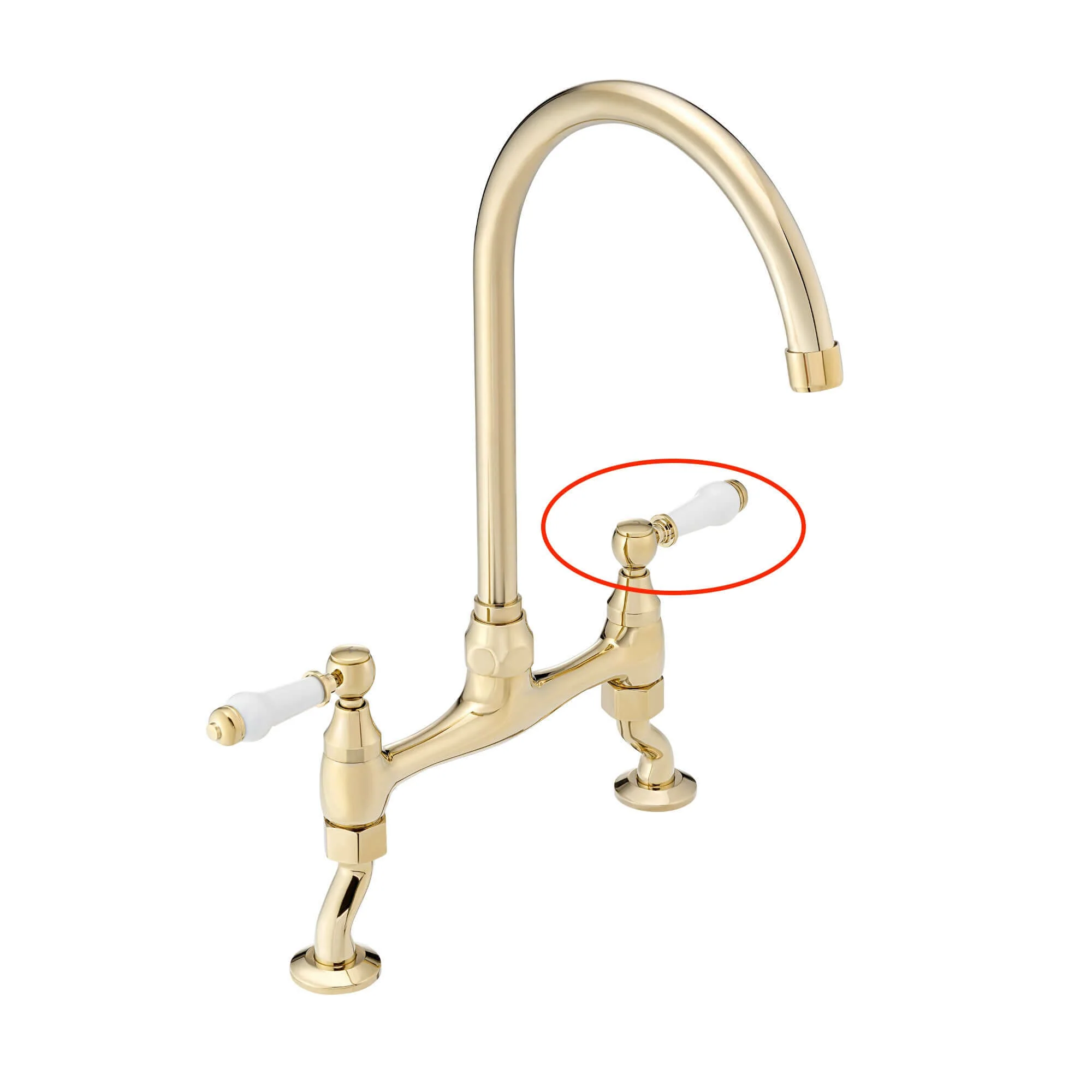 Single handle for Astbury, Brompton - COLD - gold - Image 2