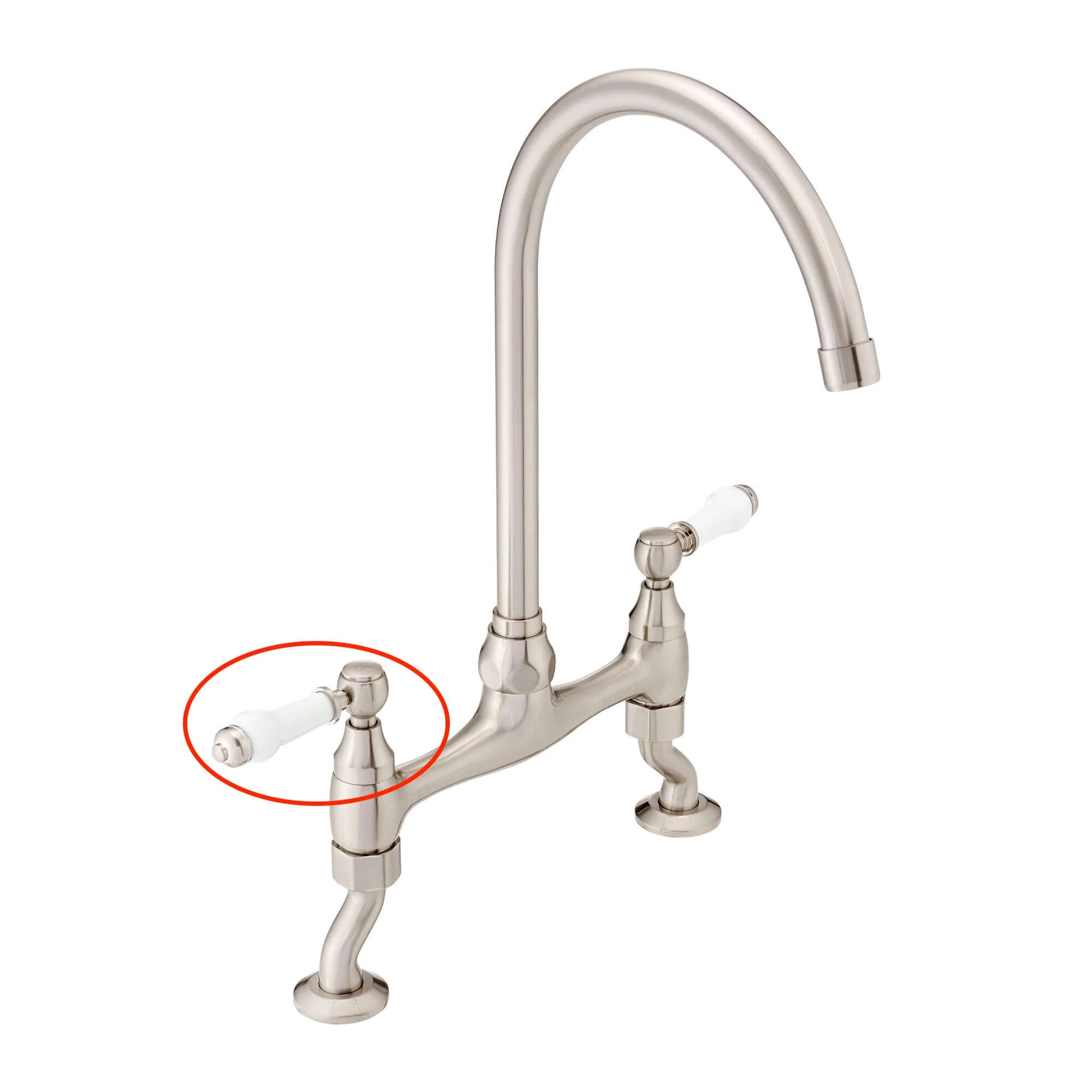 Single handle for Astbury, Brompton - (no indicator) - brushed nickel - Image 2