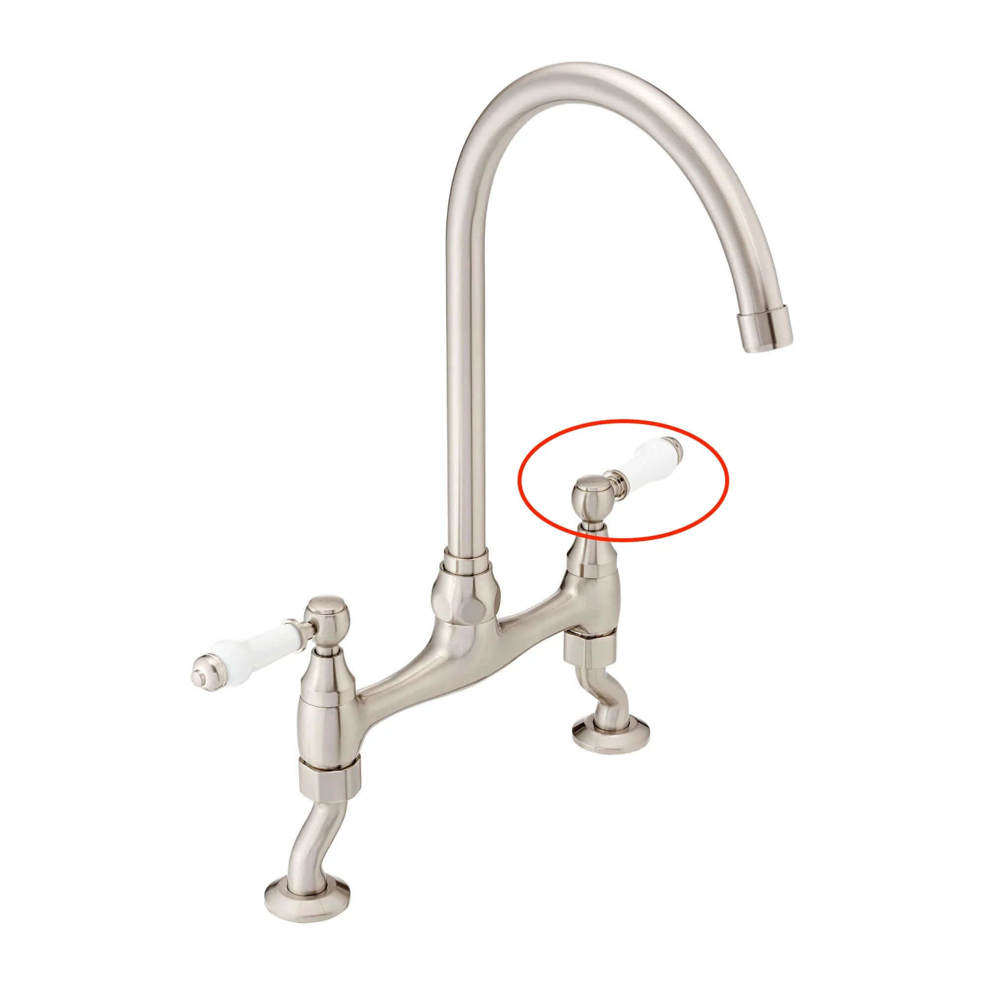 Single handle for Astbury, Brompton - (no indicator) - brushed nickel - Image 3