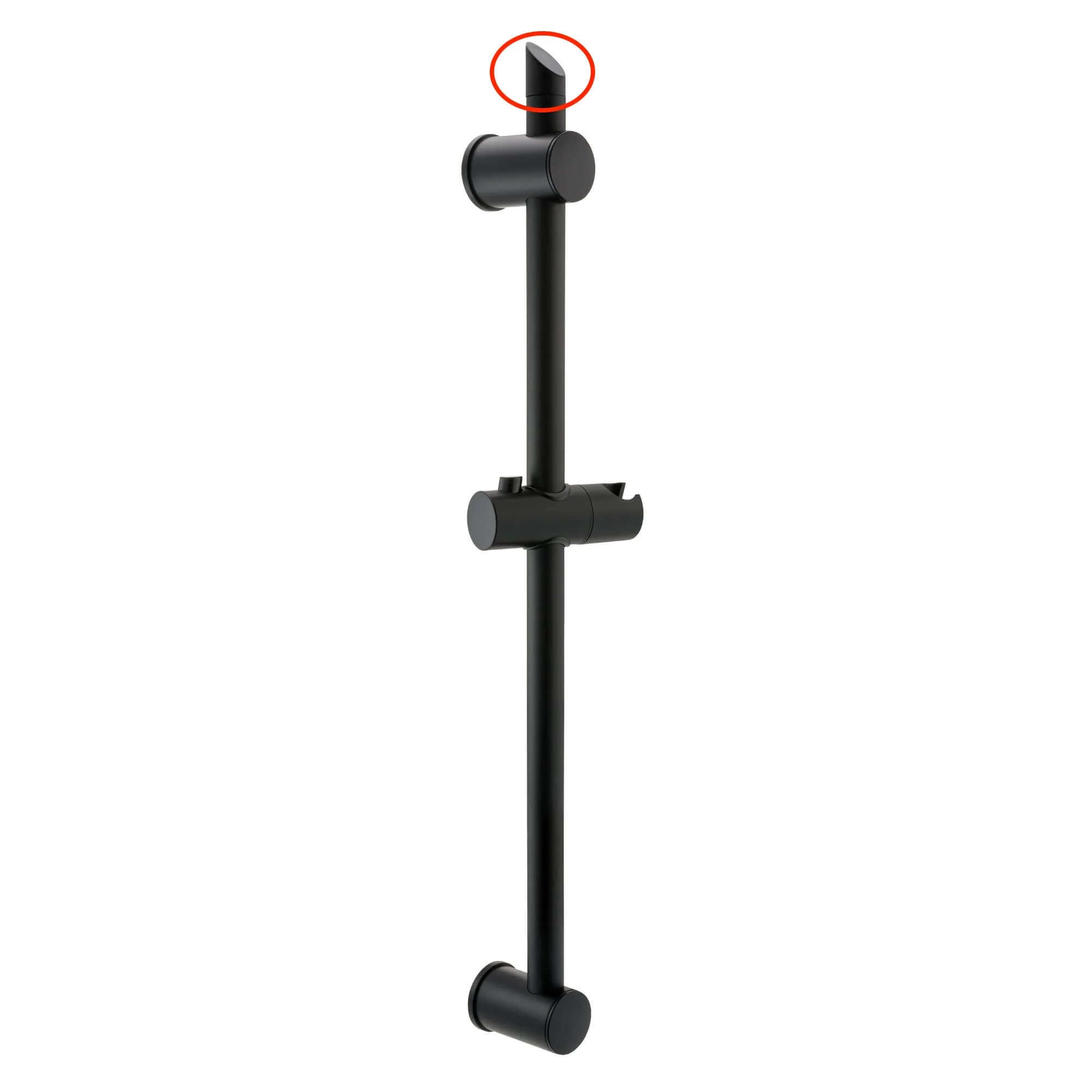 Slanted top shower riser rail end S30 - black - Image 2
