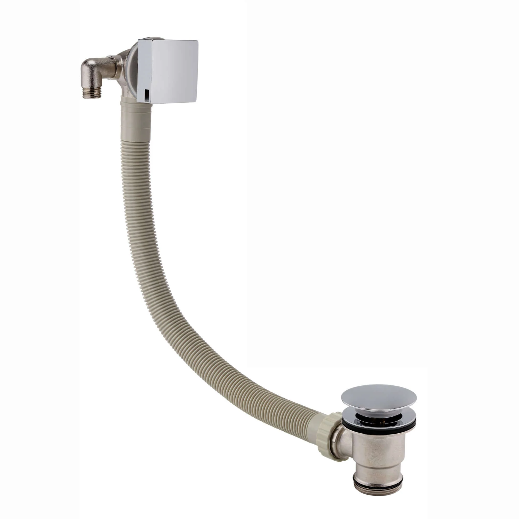 Spello Square Thermostatic Concealed Shower Set with Bath Filler, Wall Overhead Shower, Handset Kit - Chrome - Image 3