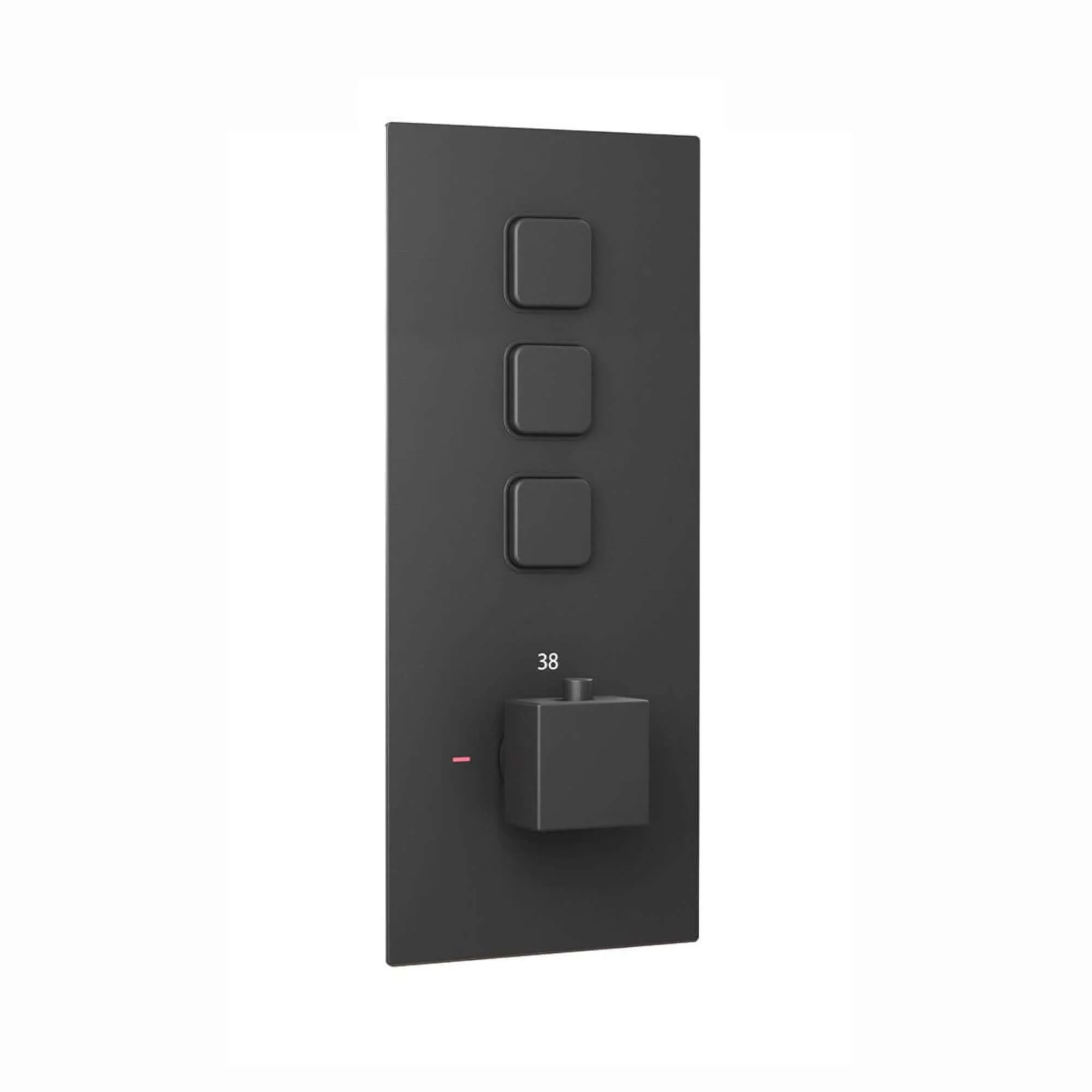 Spello Square Thermostatic Concealed Shower Set with Bath Filler, Wall Overhead Shower, Handset Kit - Black - Image 6