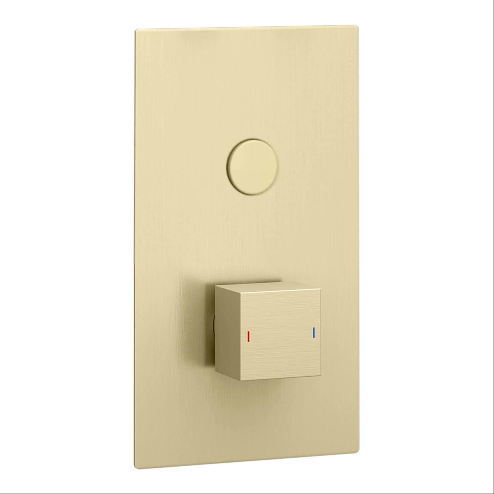 Spello Square Thermostatic Concealed Shower Set with Ceiling Mounted Shower - Brushed Brass - Image 3