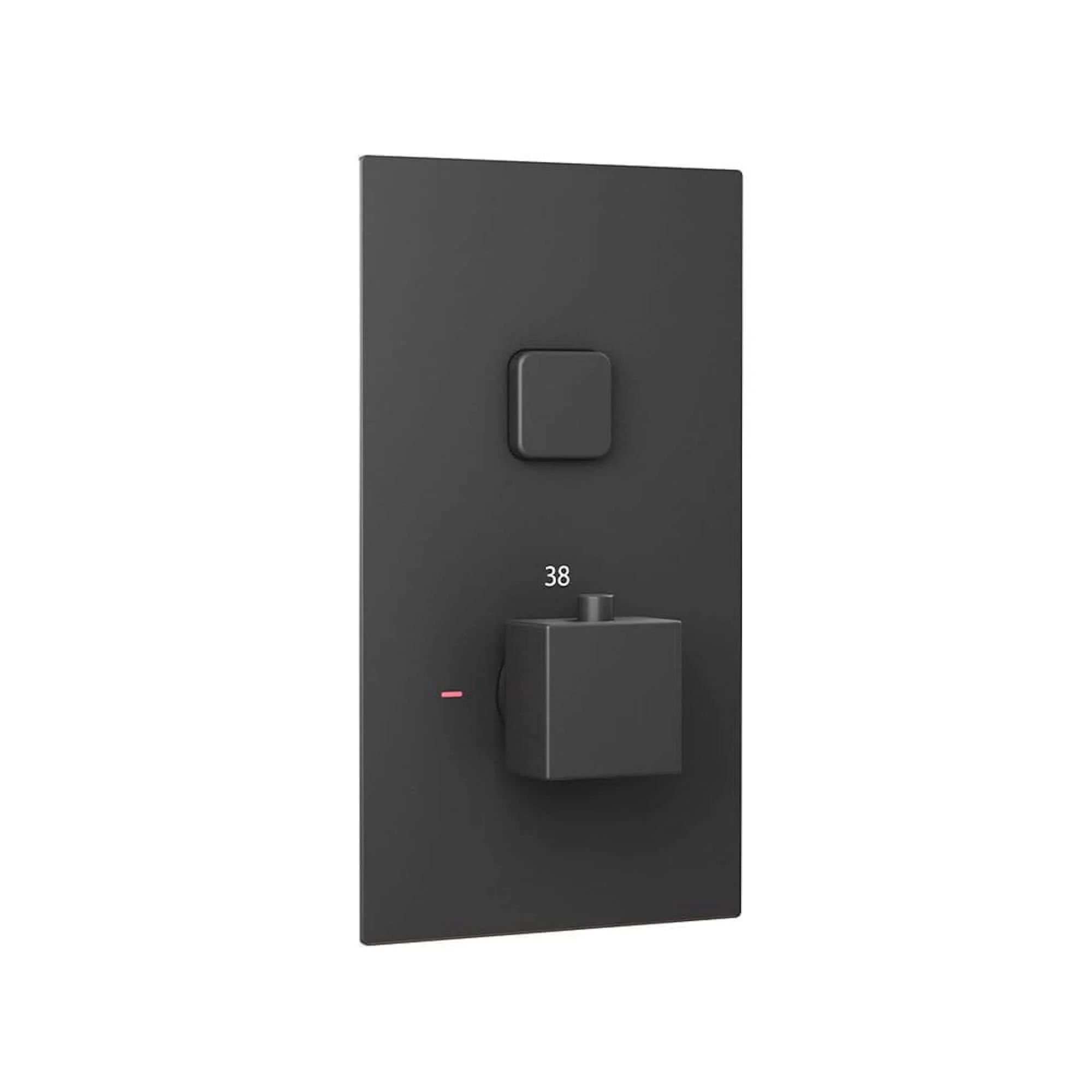 Spello Square Thermostatic Concealed Shower Set with Ceiling Mounted Shower - Black - Image 3