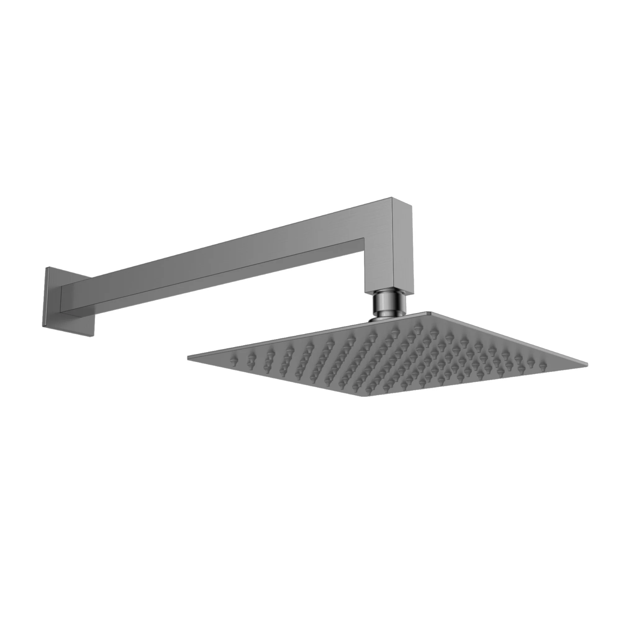 Spello Square Thermostatic Concealed Shower Set with Wall Mounted Shower Head - Gunmetal Grey - Image 2