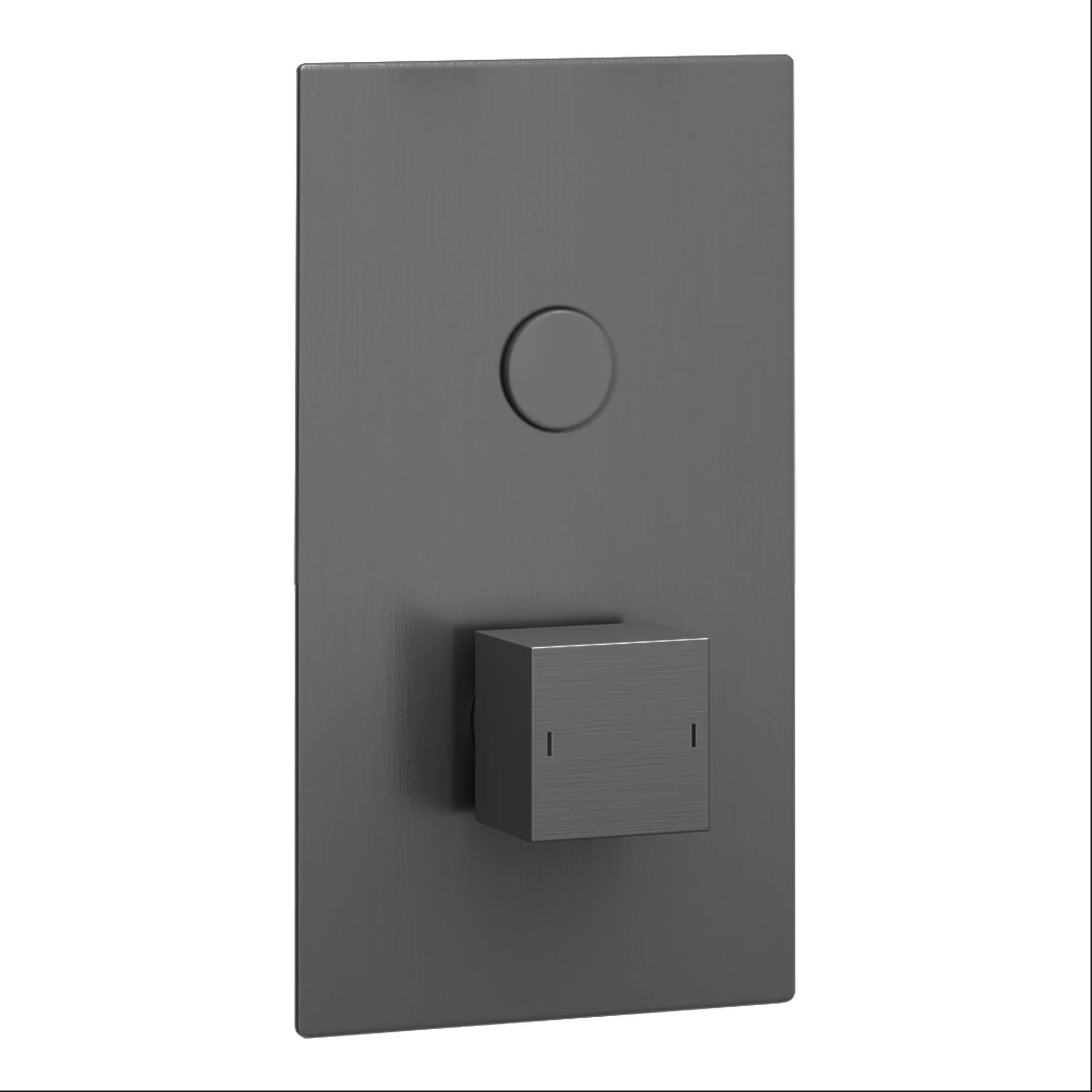 Spello Square Thermostatic Concealed Shower Set with Wall Mounted Shower Head - Gunmetal Grey - Image 3