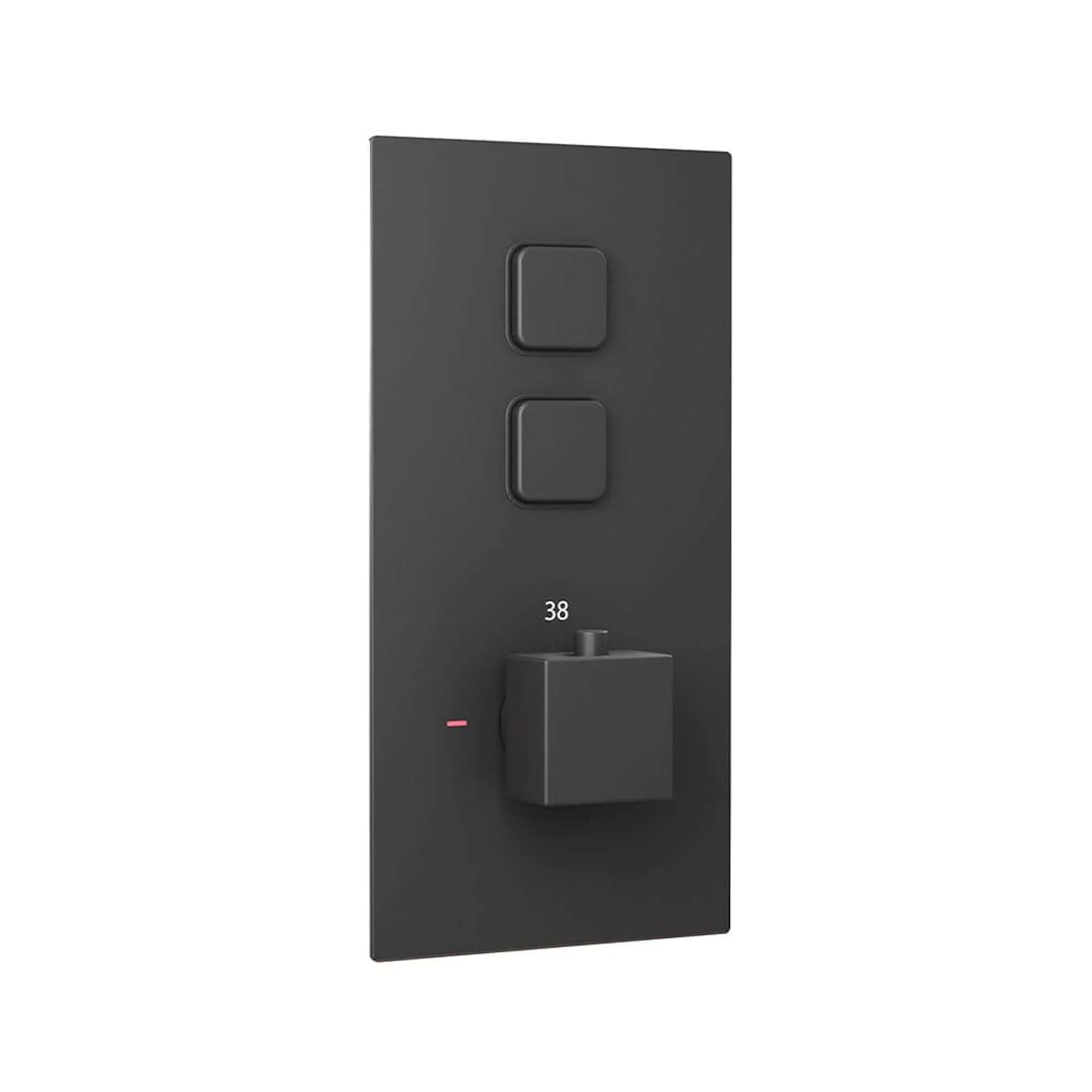 Spello Square Thermostatic Concealed Shower Set with Wall Mounted Shower & Handset Kit - Black - Image 5