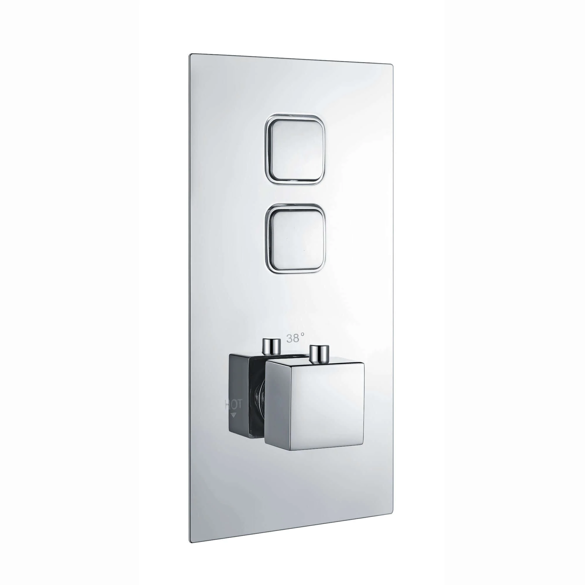 Spello Square Thermostatic Concealed Shower Set with Wall Mounted Shower & Handset Kit - Chrome - Image 5