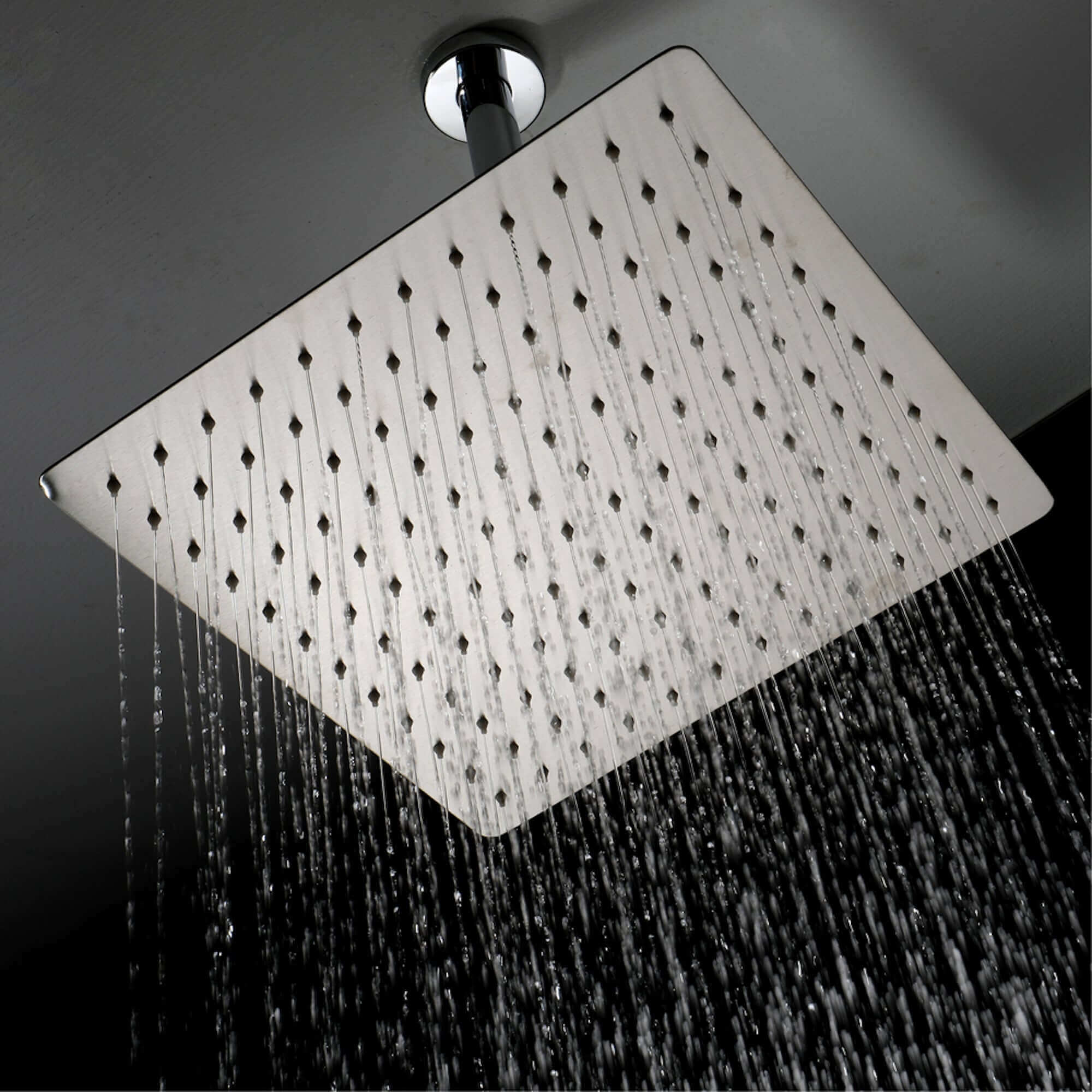 Square ultra slim shower head stainless steel 400mm - chrome - Image 3
