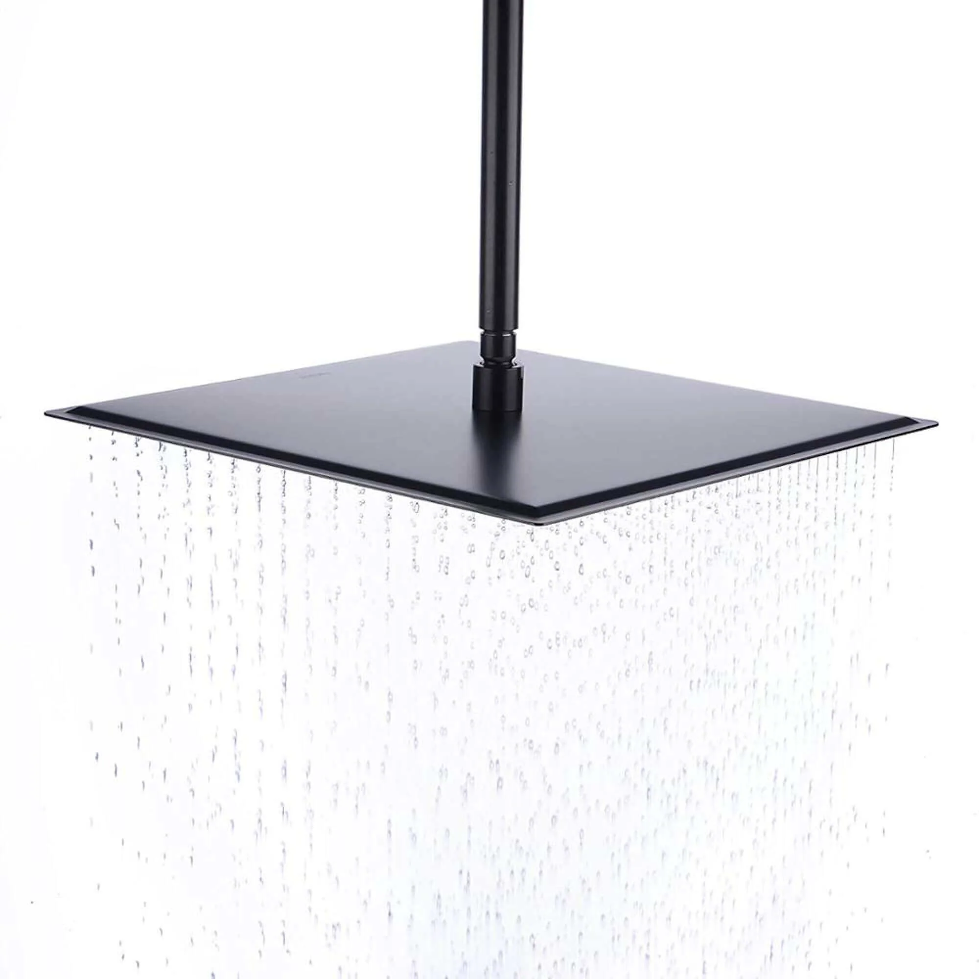 Square ultra slim shower head stainless steel 400mm - matt black - Image 3