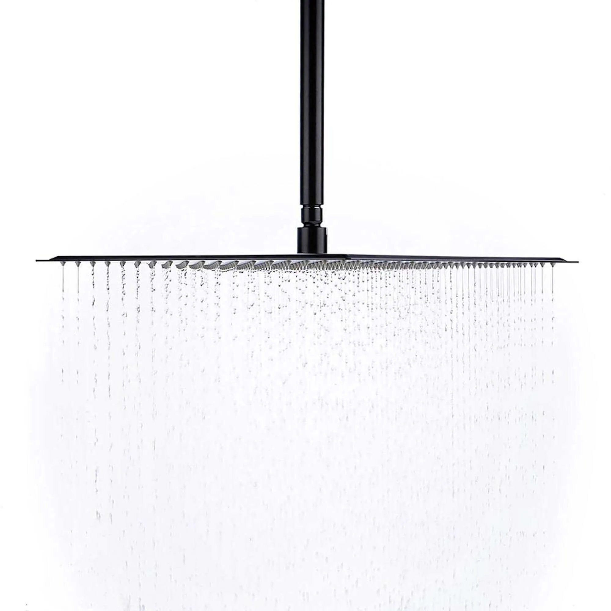 Square ultra slim shower head stainless steel 400mm - matt black - Image 4