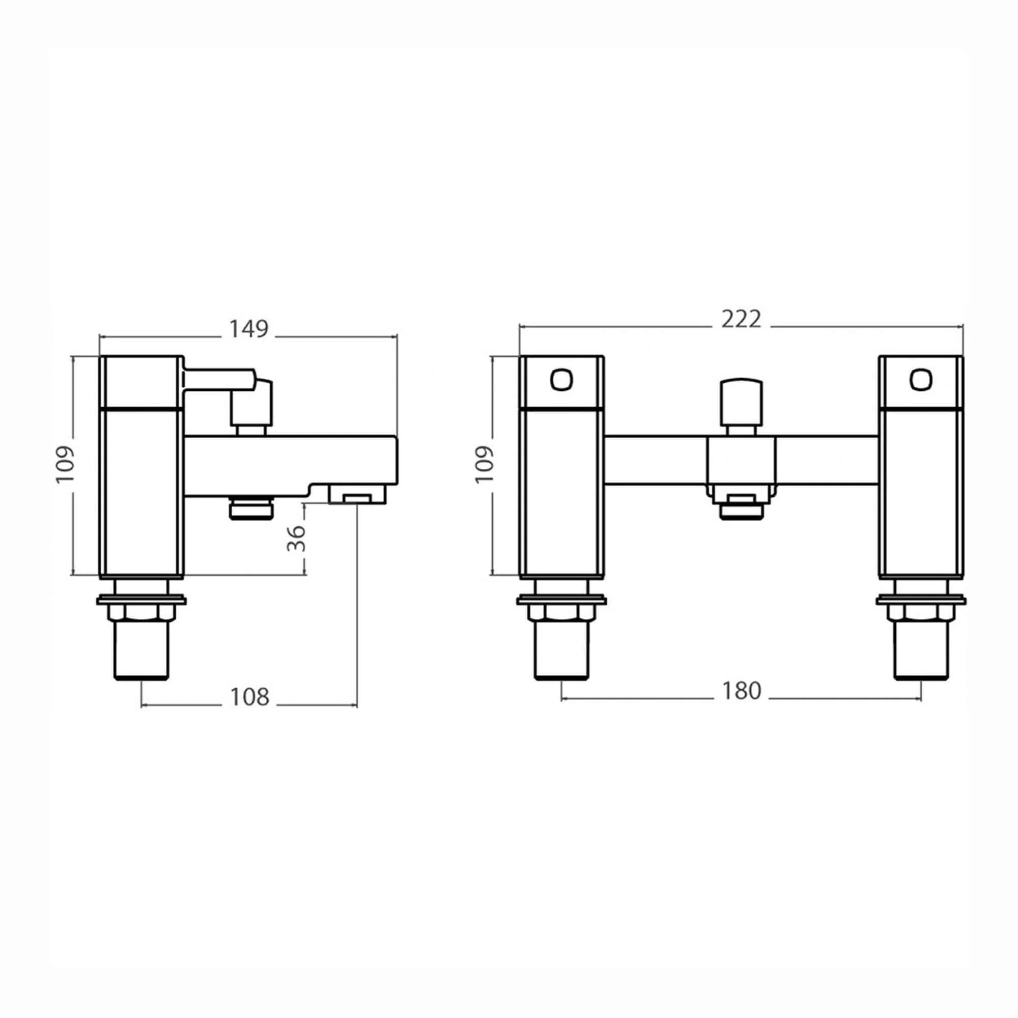 Stella bath shower mixer tap + basin mixer tap pack - chrome - Image 7