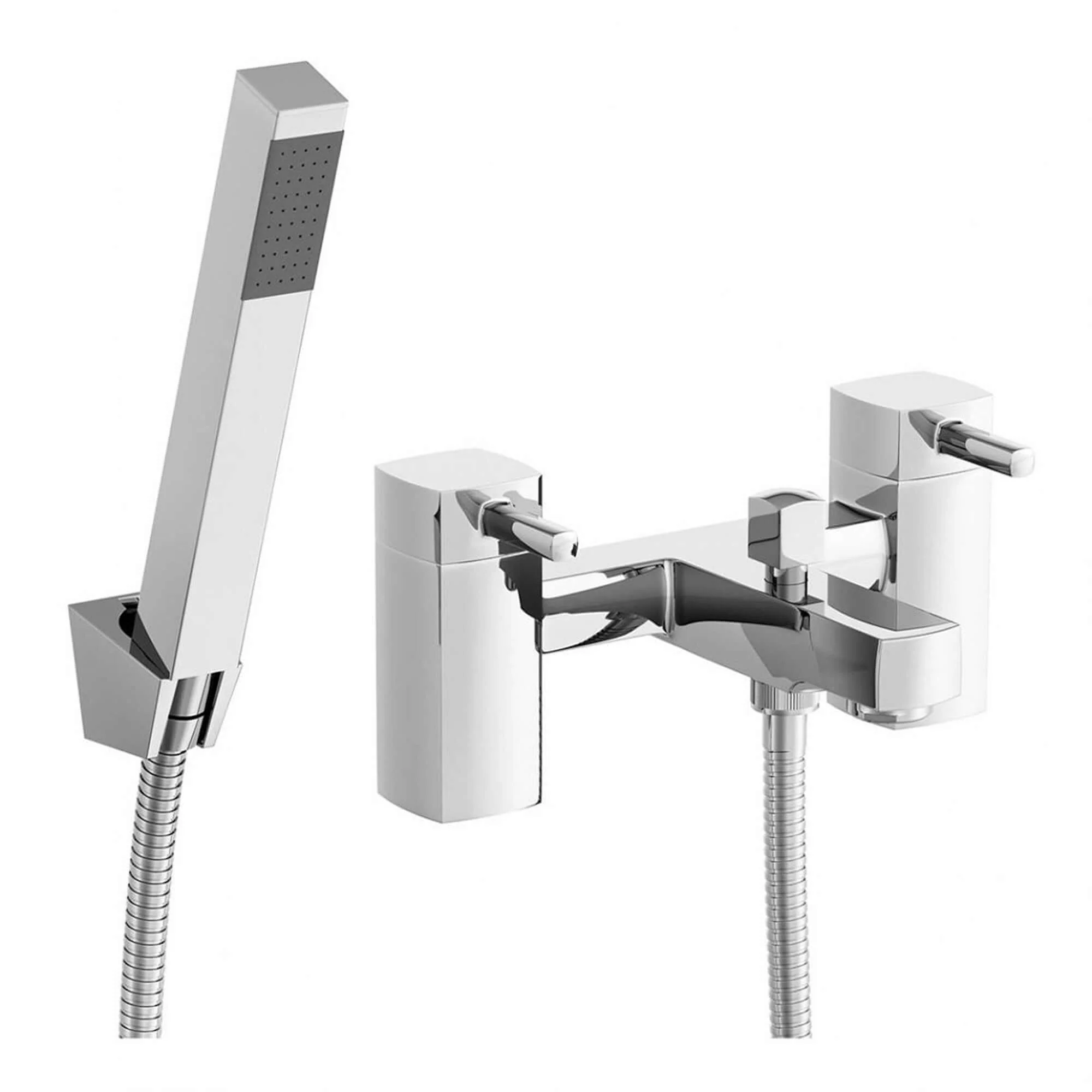 Stella contemporary bath shower mixer filler tap angular shape - chrome - Image 5