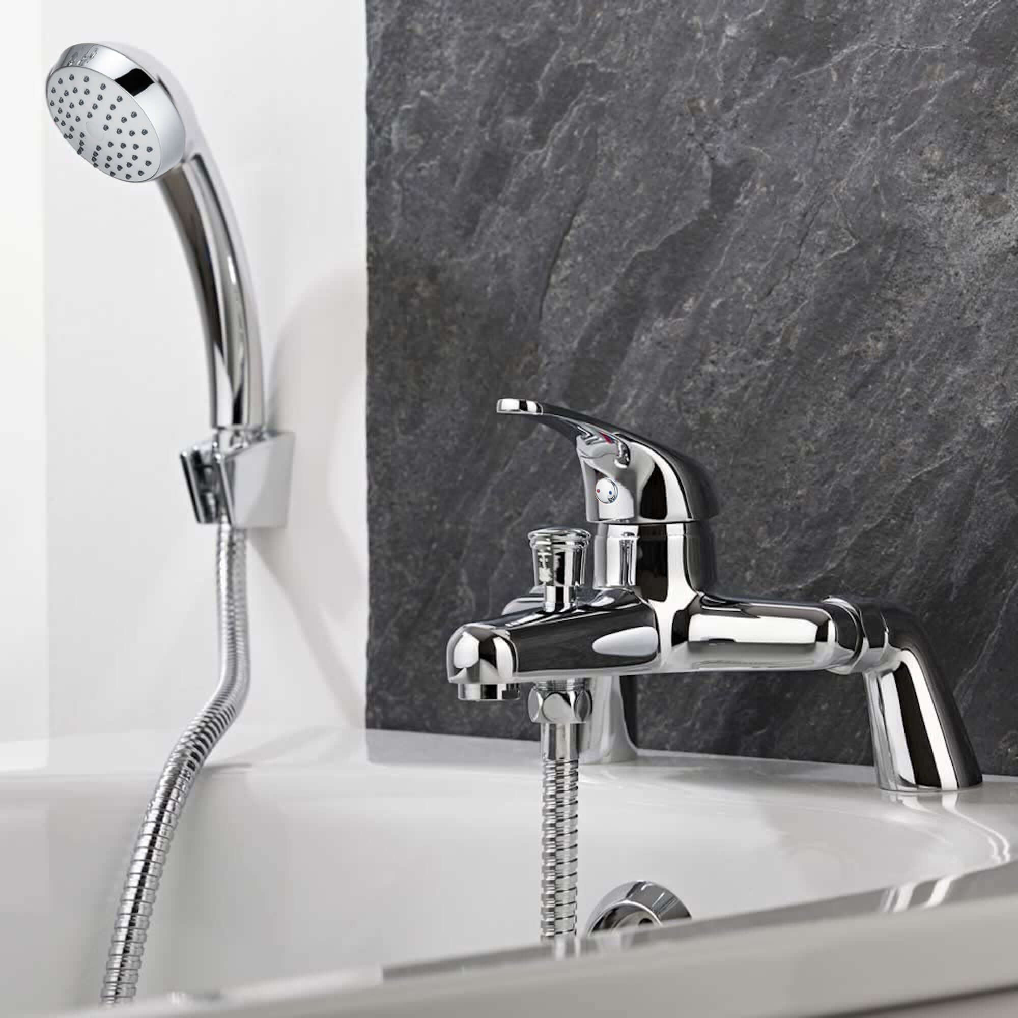 Tate bath shower mixer tap - chrome - Image 3