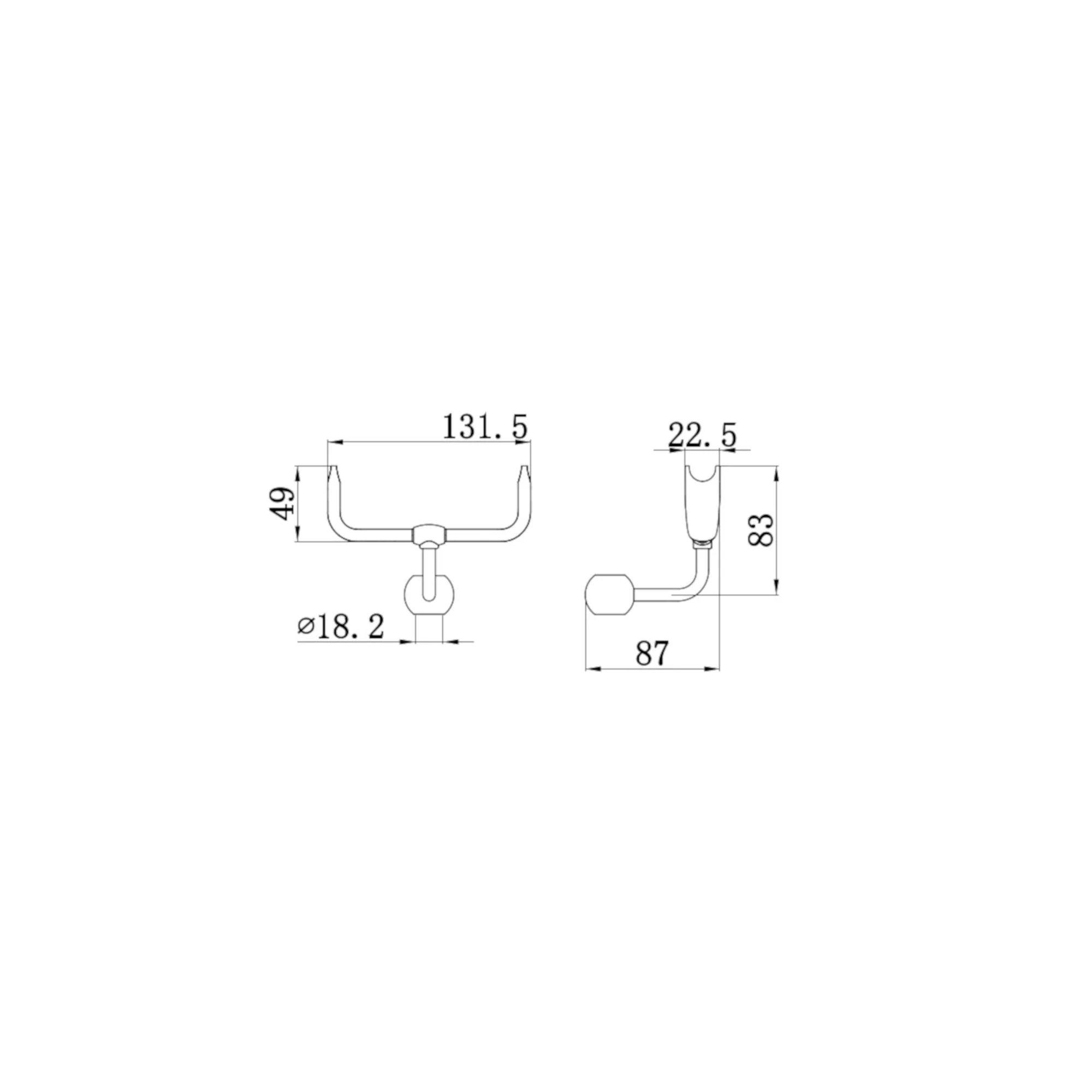 Telephone style rigid riser bracket for shower heads solid brass - gold - Image 3