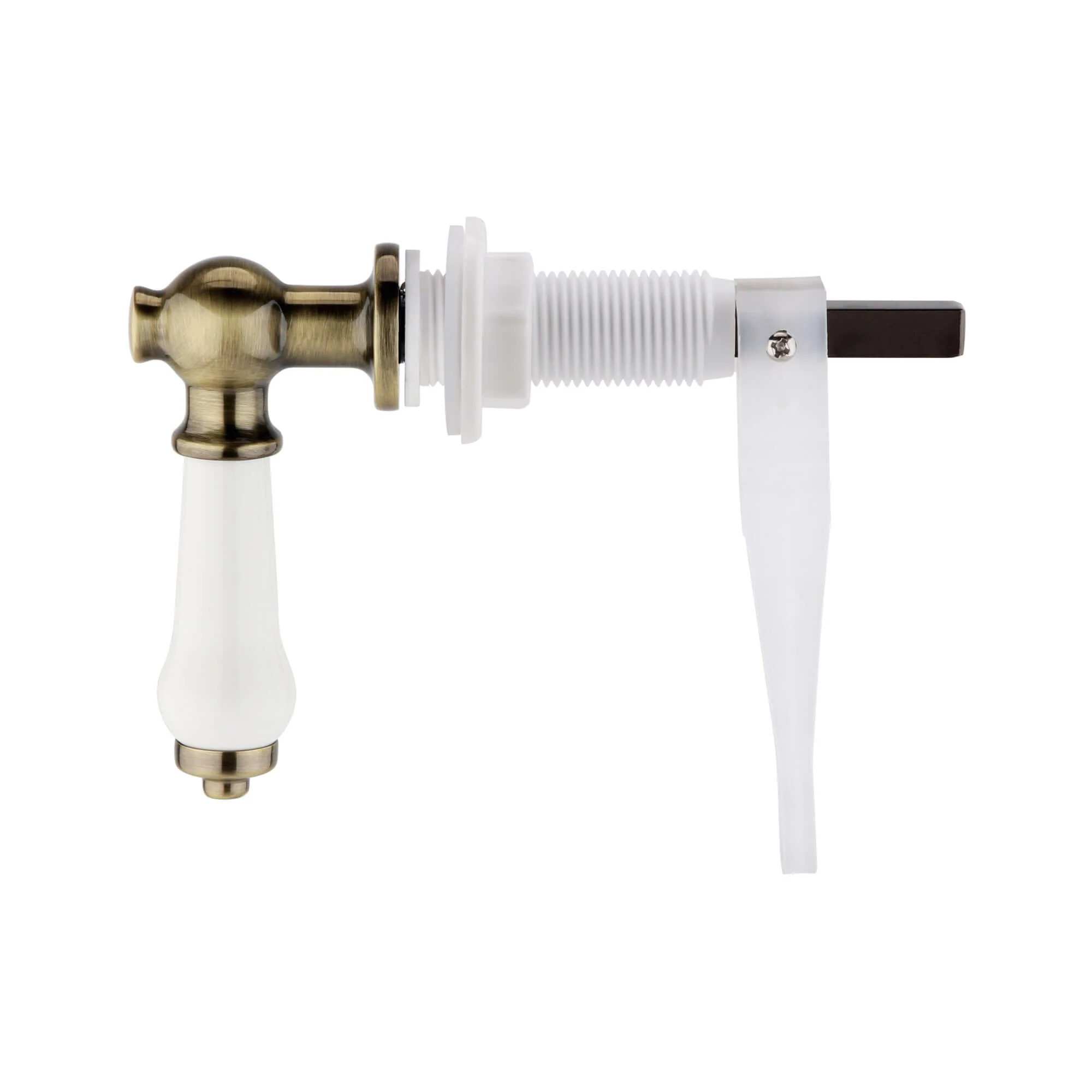 Toilet lever traditional ceramic - antique brass - Image 3