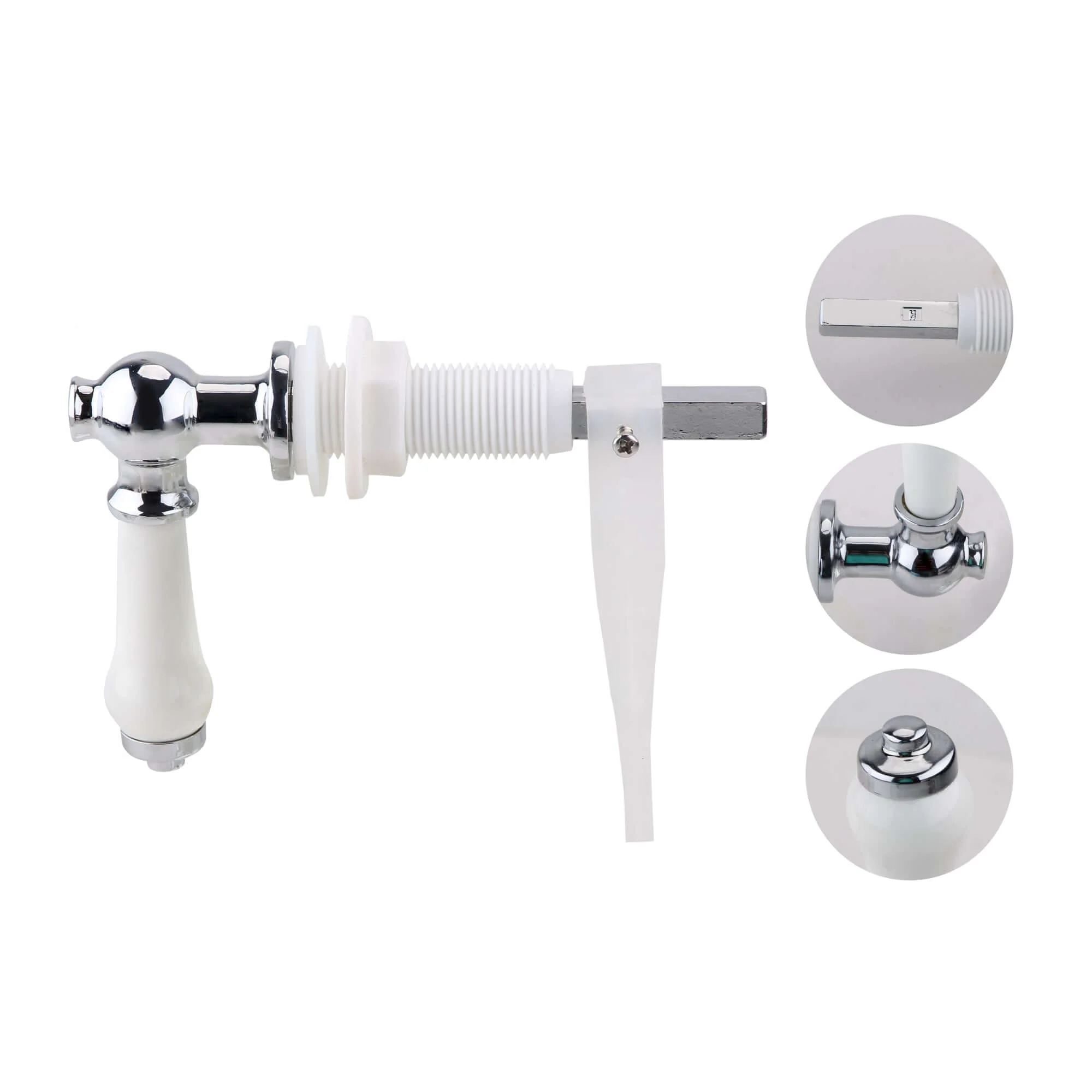 Toilet lever traditional ceramic - chrome - Image 4