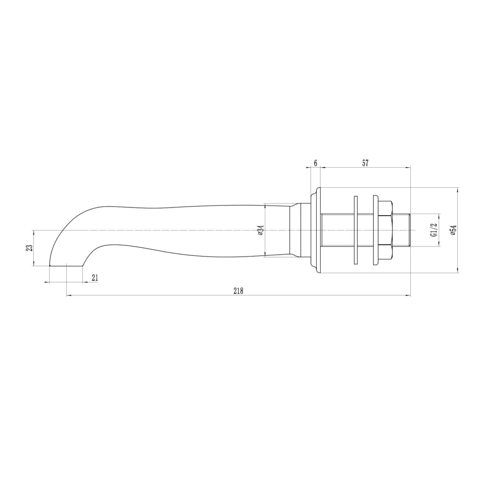 Traditional bath or basin spout wall mounted - gold - Image 3