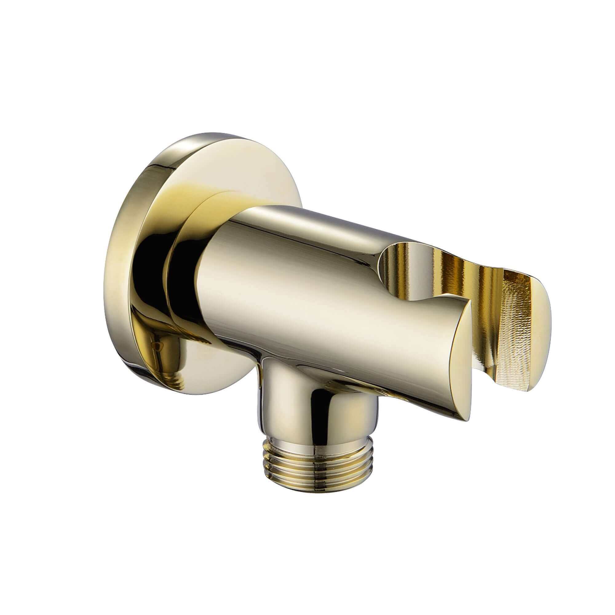 Traditional Brass & Black Ceramic Hand Shower Kit Incl. Hose And Wall Bracket With Outlet - Gold - Image 4