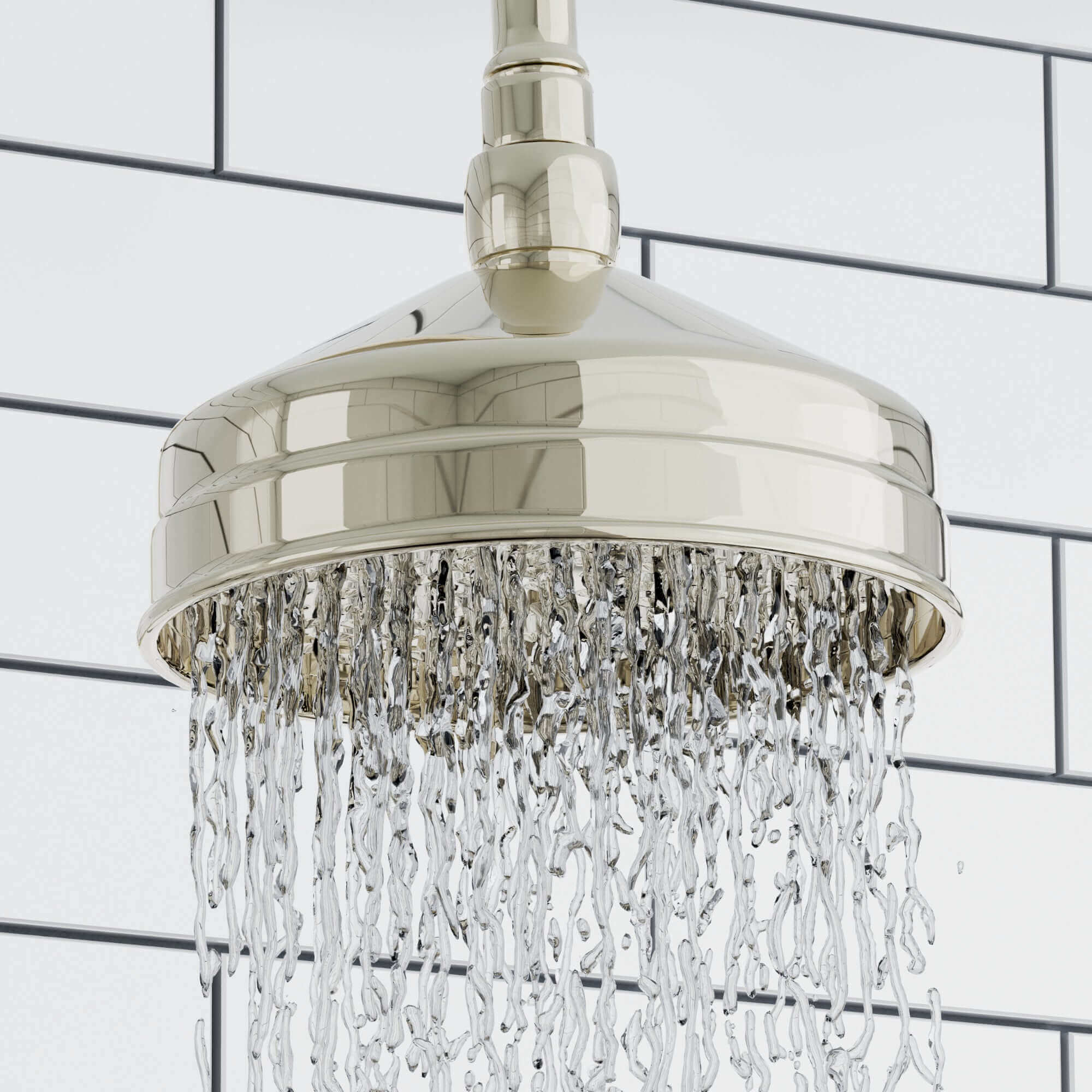 Traditional Ceiling Fixed Apron Brass Shower Head 6" With 180mm Ceiling Shower Arm - Gold - Image 2