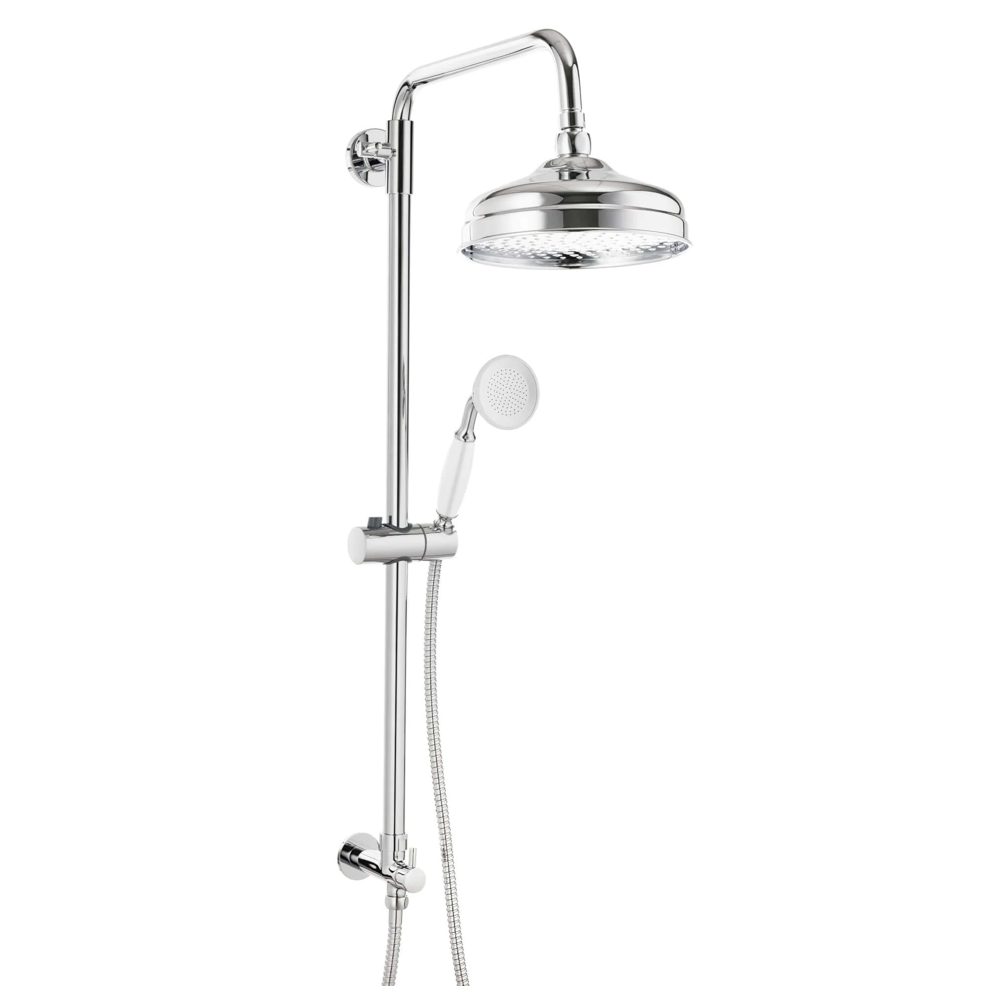 Traditional dual shower riser rail kit for concealed installation - chrome - Image 2