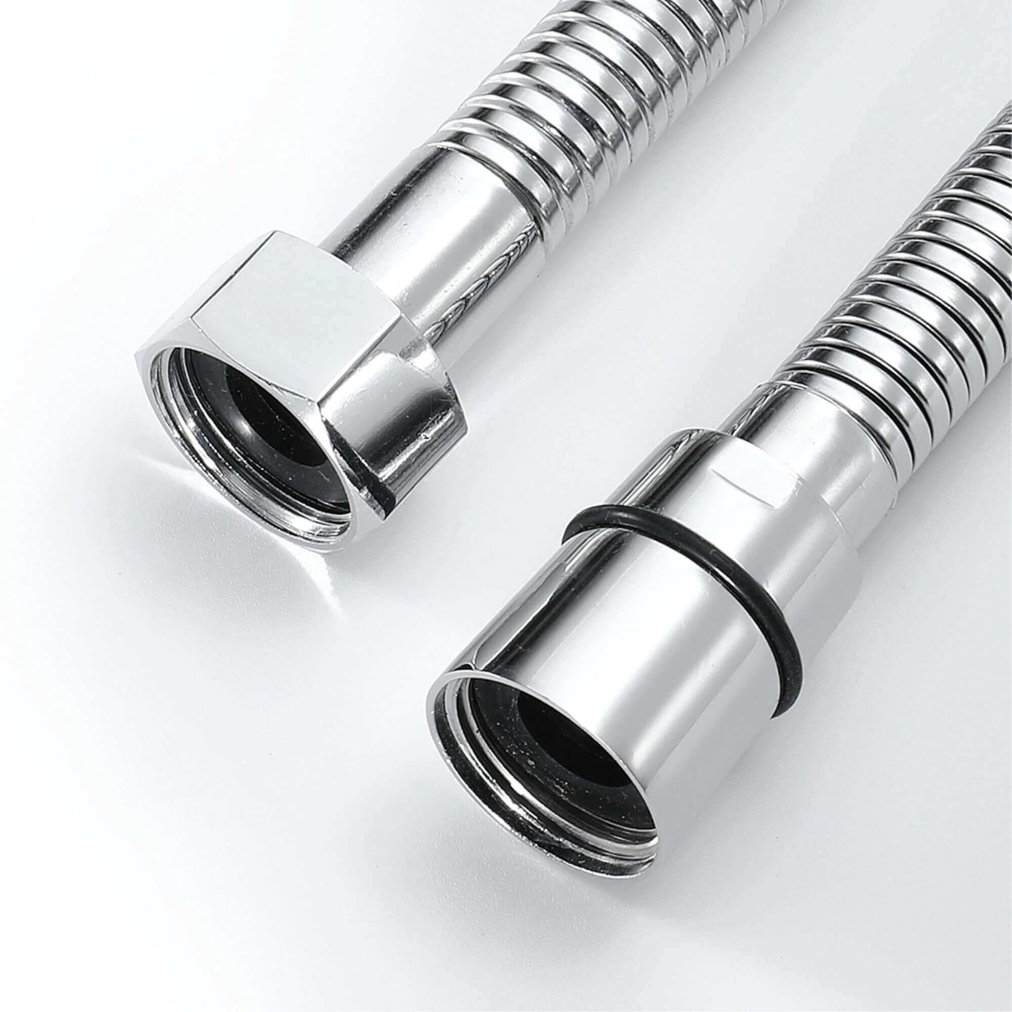 Traditional Handheld Shower Head and Hose Kit Brass with White Ceramic Details - Chrome - Image 5